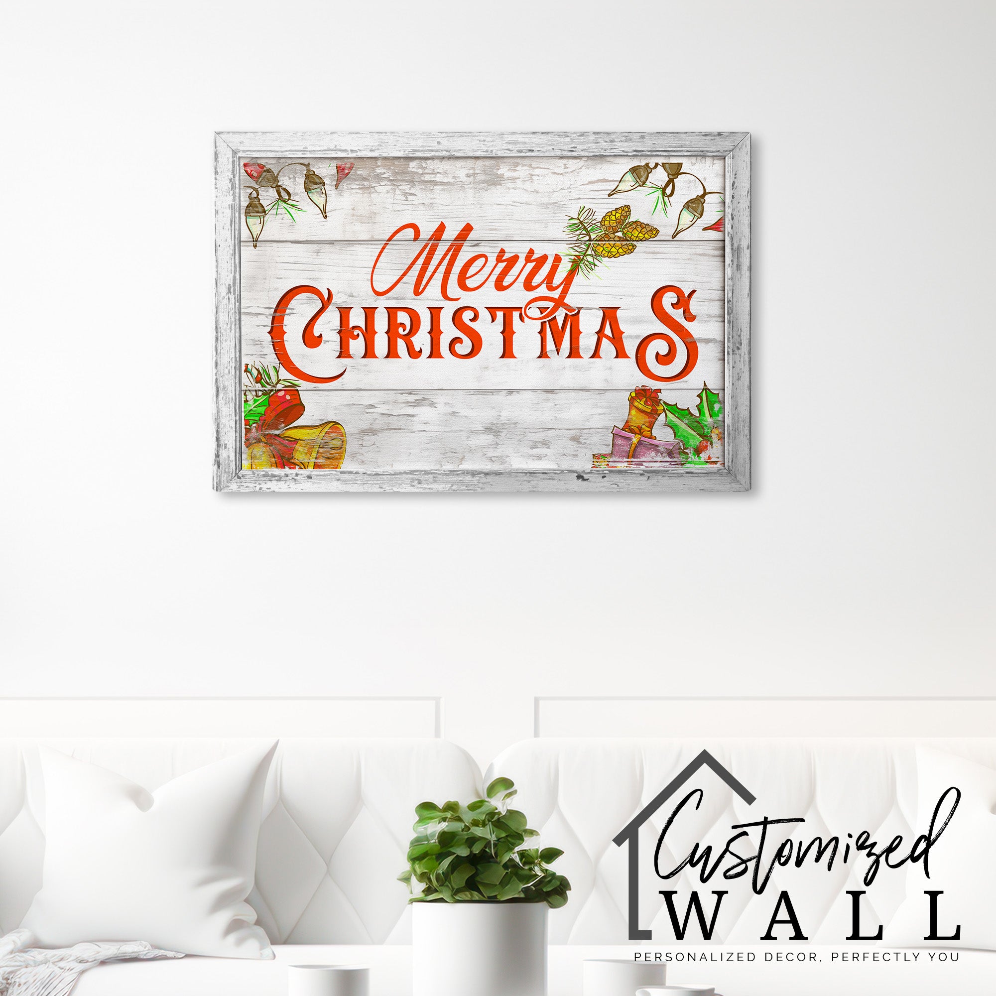 Personalized Rustic Christmas Wall Art: Handmade Wrapped Canvas with Holiday Greetings – Perfect for Gift-Giving - Image 7