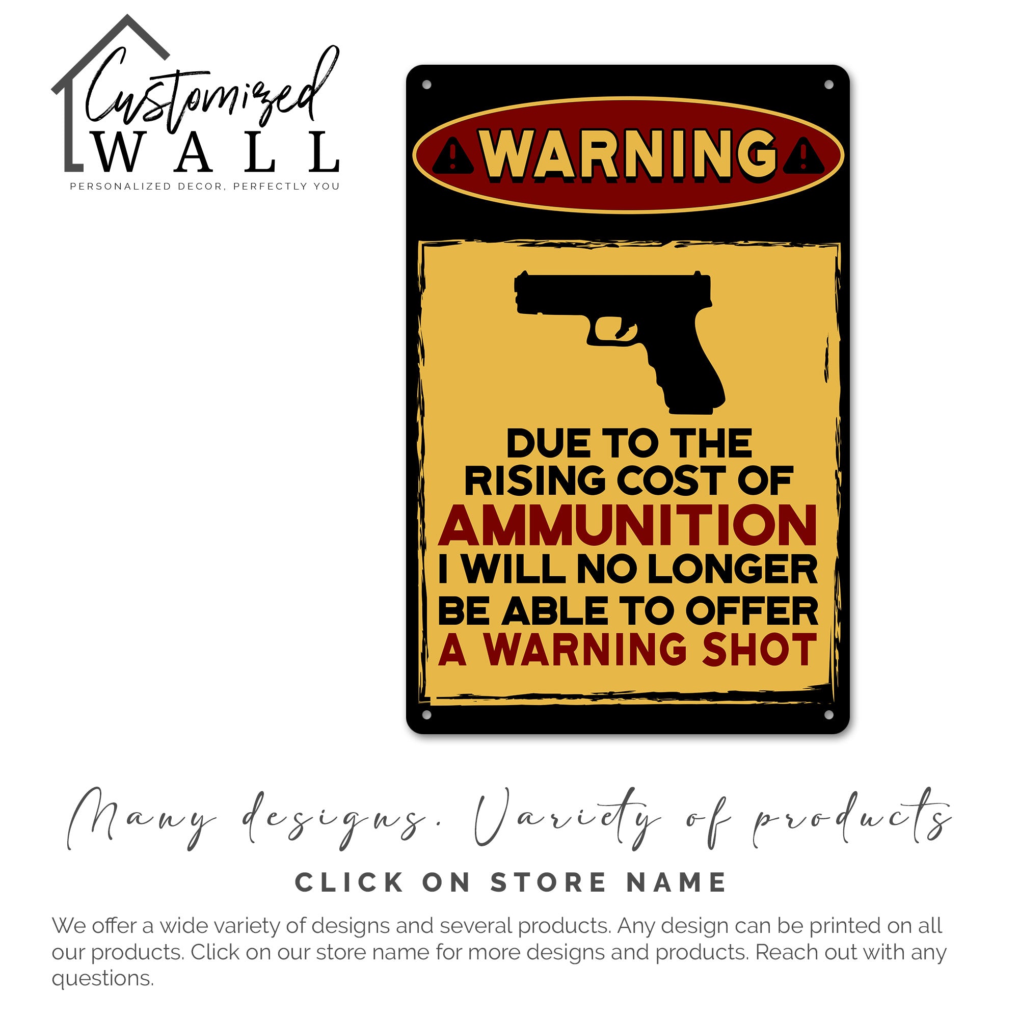 Personalized Metal Warning Sign - Customizable Humor Sign for Home, Office, or Garage Decor - Image 6