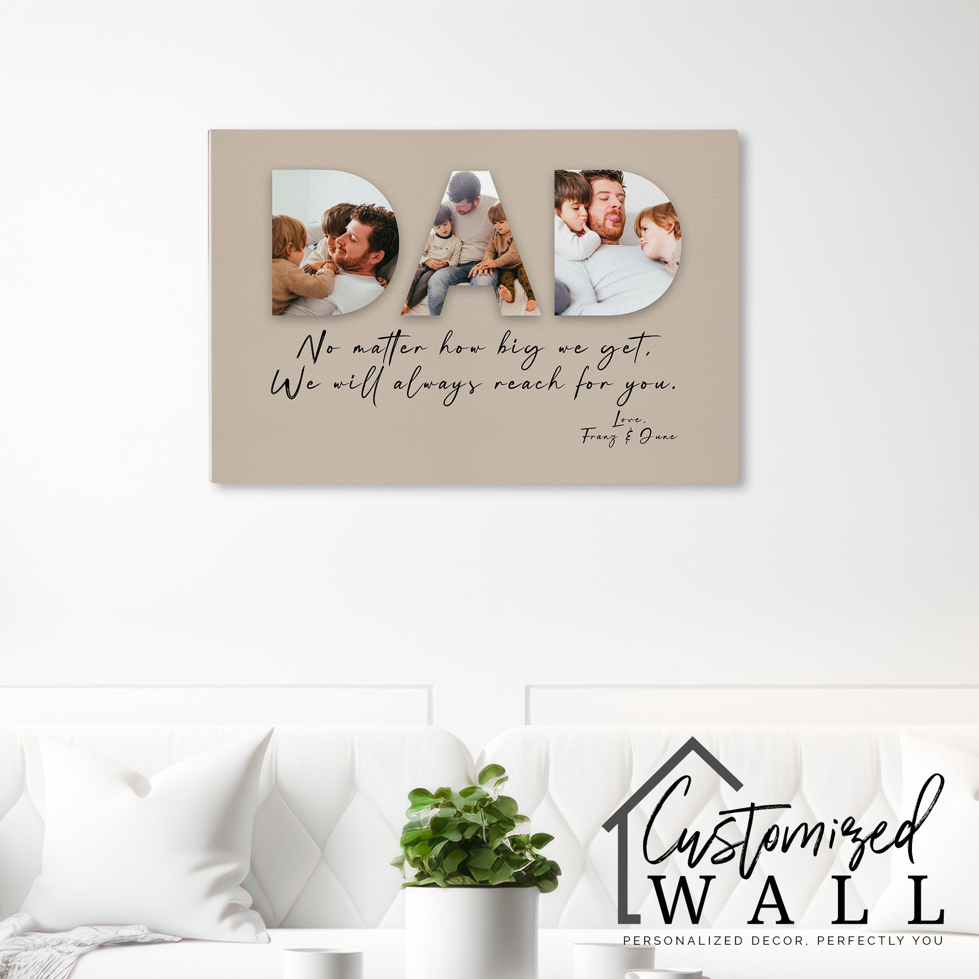 Personalized "Dad" Photo Collage Canvas with Heartfelt Message - Perfect Gift for Father's Day, Birthdays, or Special Occasions - Image 7