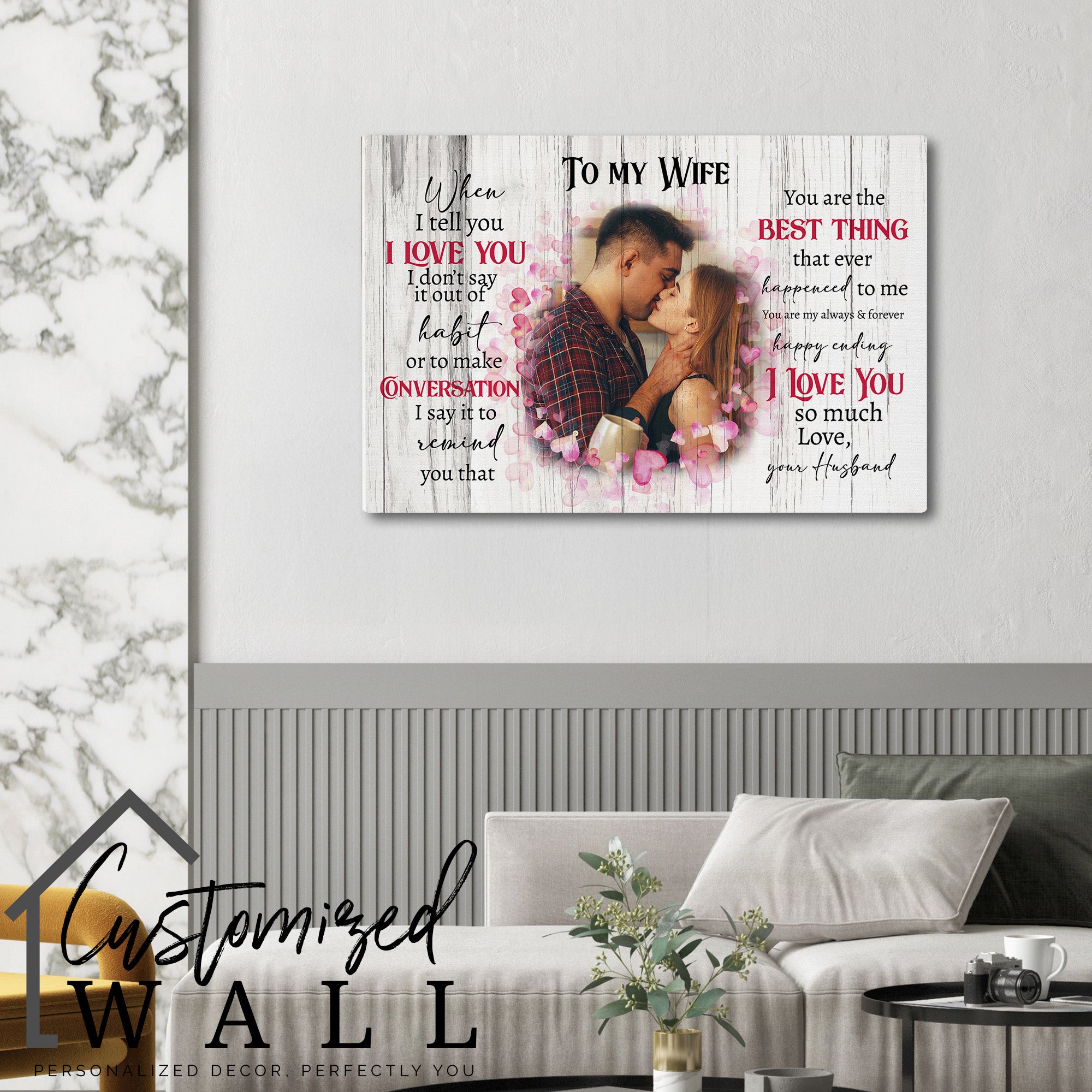 Personalized Romantic Wrapped Canvas Wall Art for Wife - Heartfelt Love Letter Design, Ideal Anniversary Gift with Custom Options - Image 7