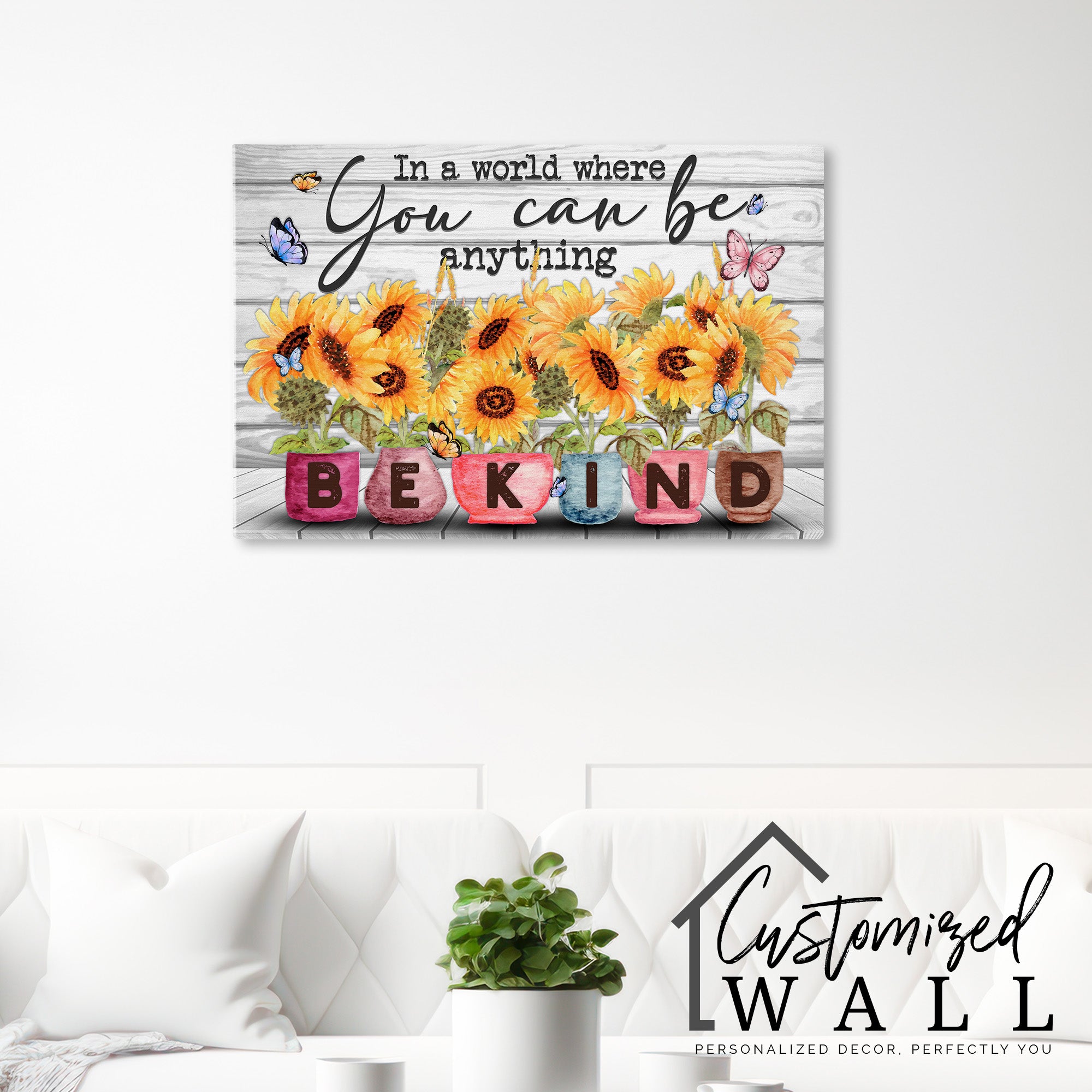 Personalized Sunflower Wrapped Canvas: Uplifting "Be Kind" Message with Vibrant Colors - Perfect Gift for Any Occasion - Image 7