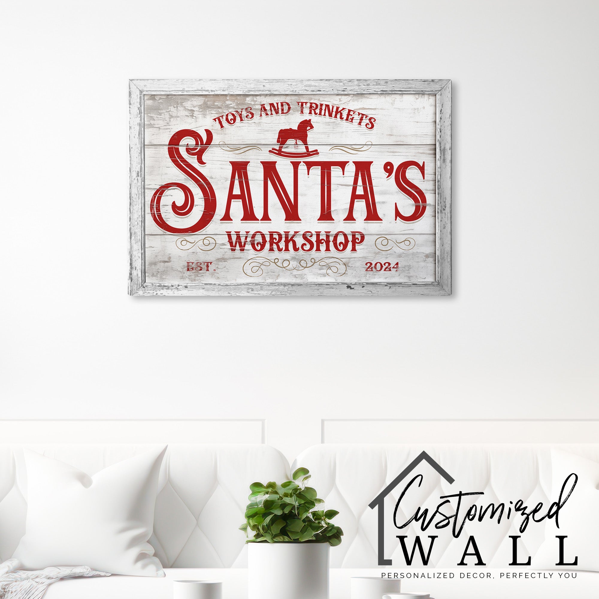 Personalized Santa's Workshop Handmade Wrapped Canvas – Custom Name Design, Perfect Christmas Decor or Gift - Image 7