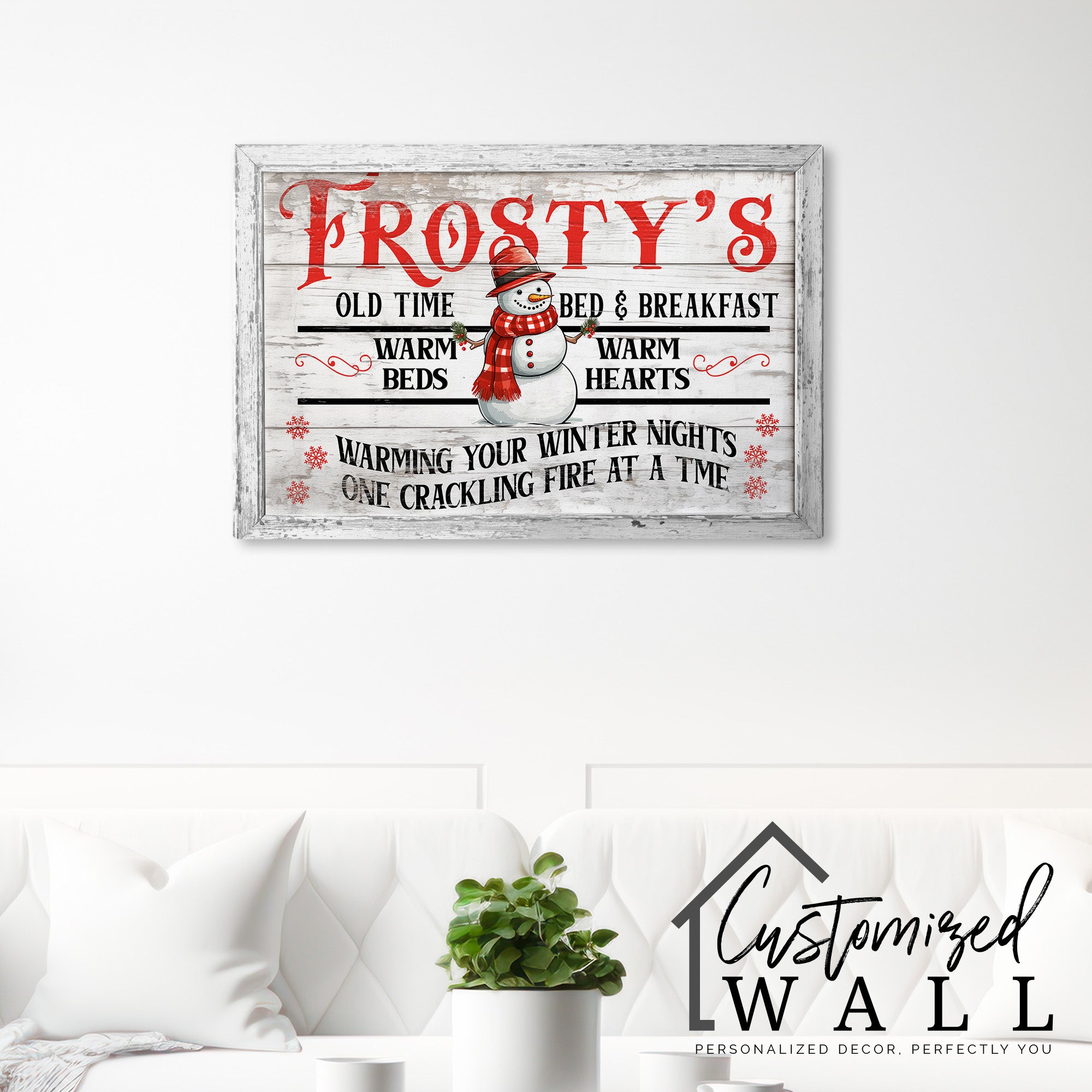 Personalized "Frosty's Old Time Bed & Breakfast" Wrapped Canvas - Custom Winter Home Decor Gift for Warm Hearts and Cozy Nights - Image 7