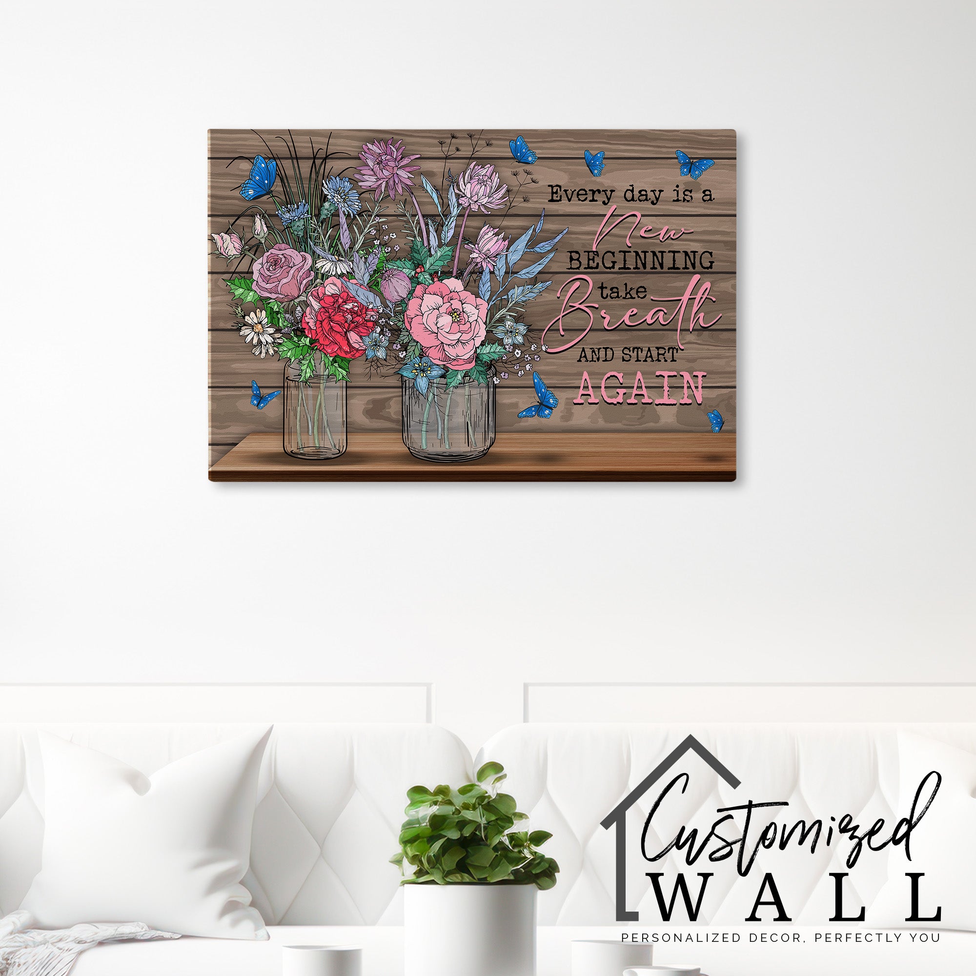 Personalized Floral & Inspirational Quote Wrapped Canvas - Handmade Art for Home Décor & Gift-Giving, Perfect for New Beginnings - Image 7