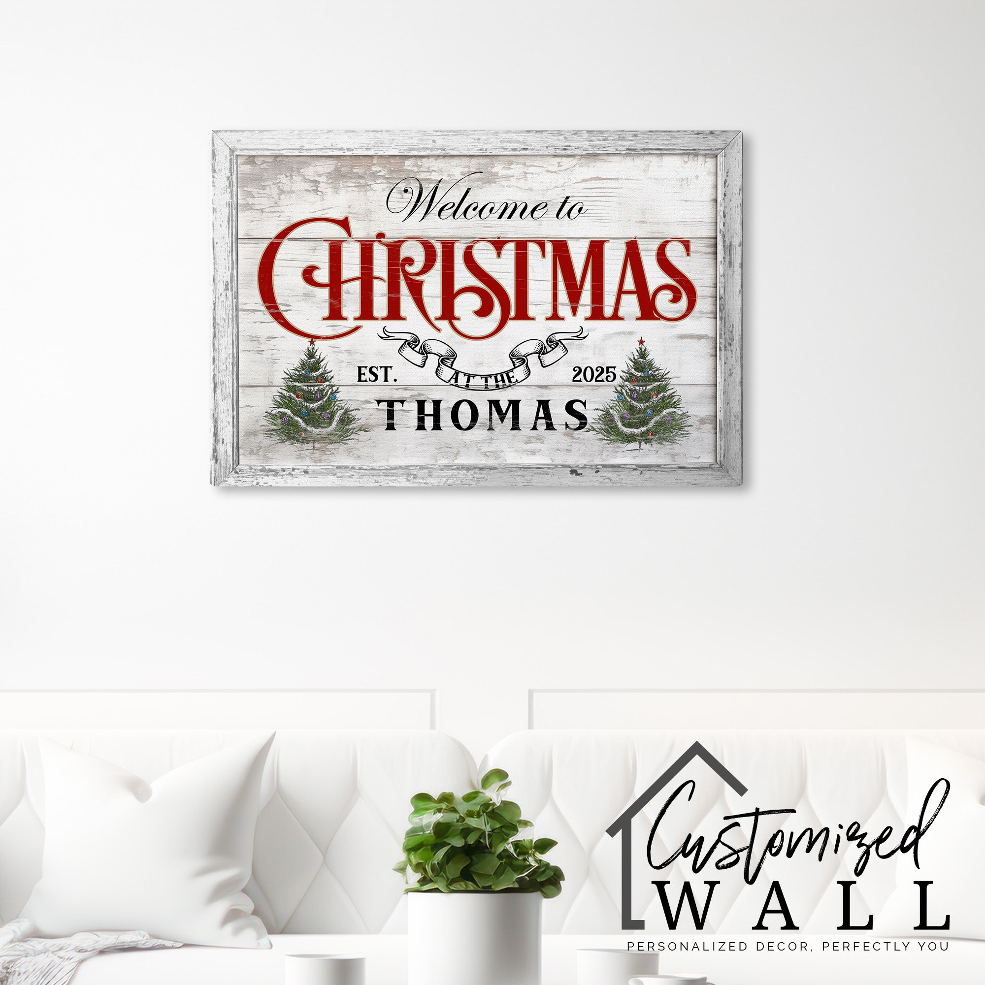 Personalized Christmas Welcome Canvas - Rustic Holiday Decor with Family Name and Established Year - Perfect Custom Gift - Image 7