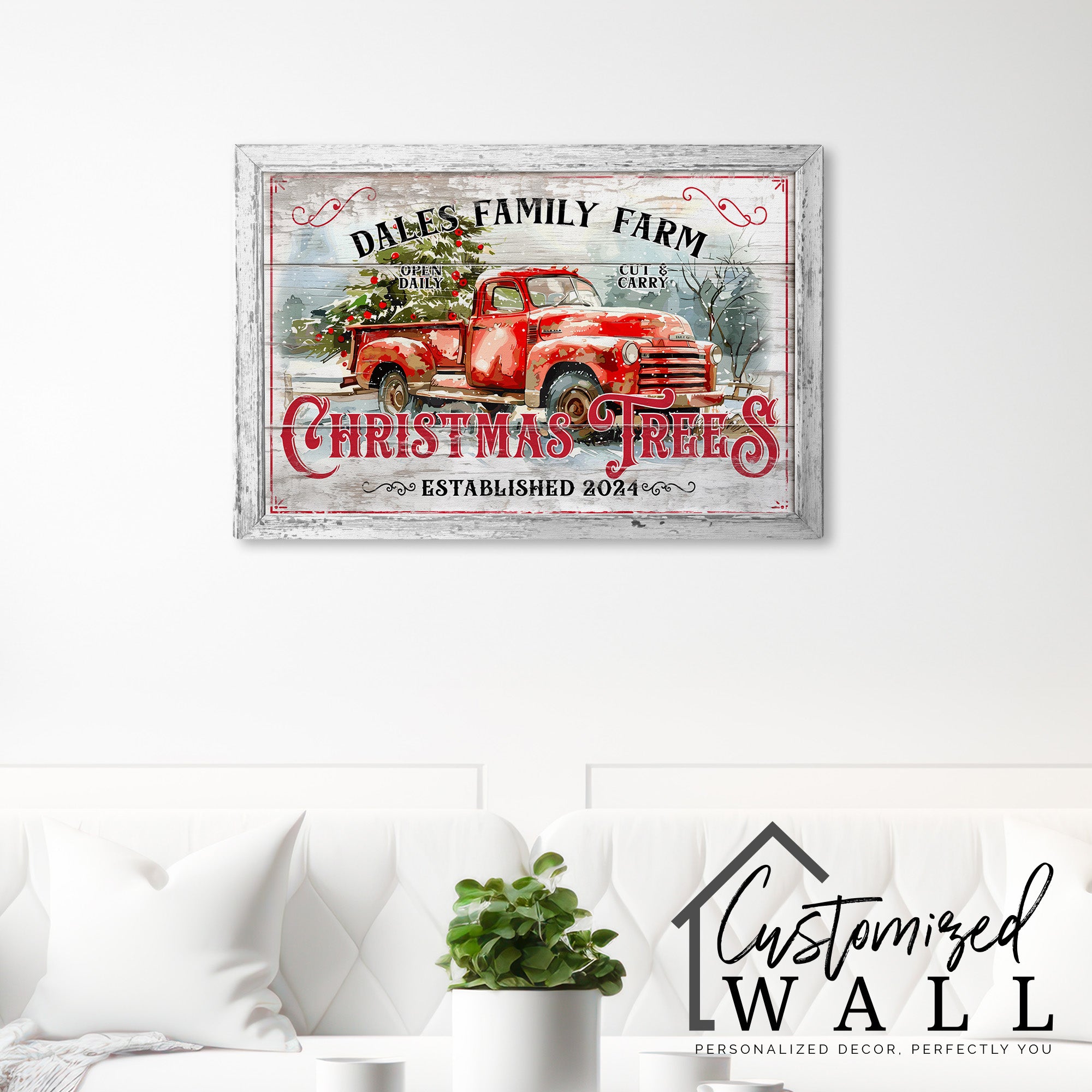 Personalized Rustic Christmas Tree Farm Canvas Art – Custom Family Name, Vintage Truck Design, Perfect Holiday Gift - Image 7