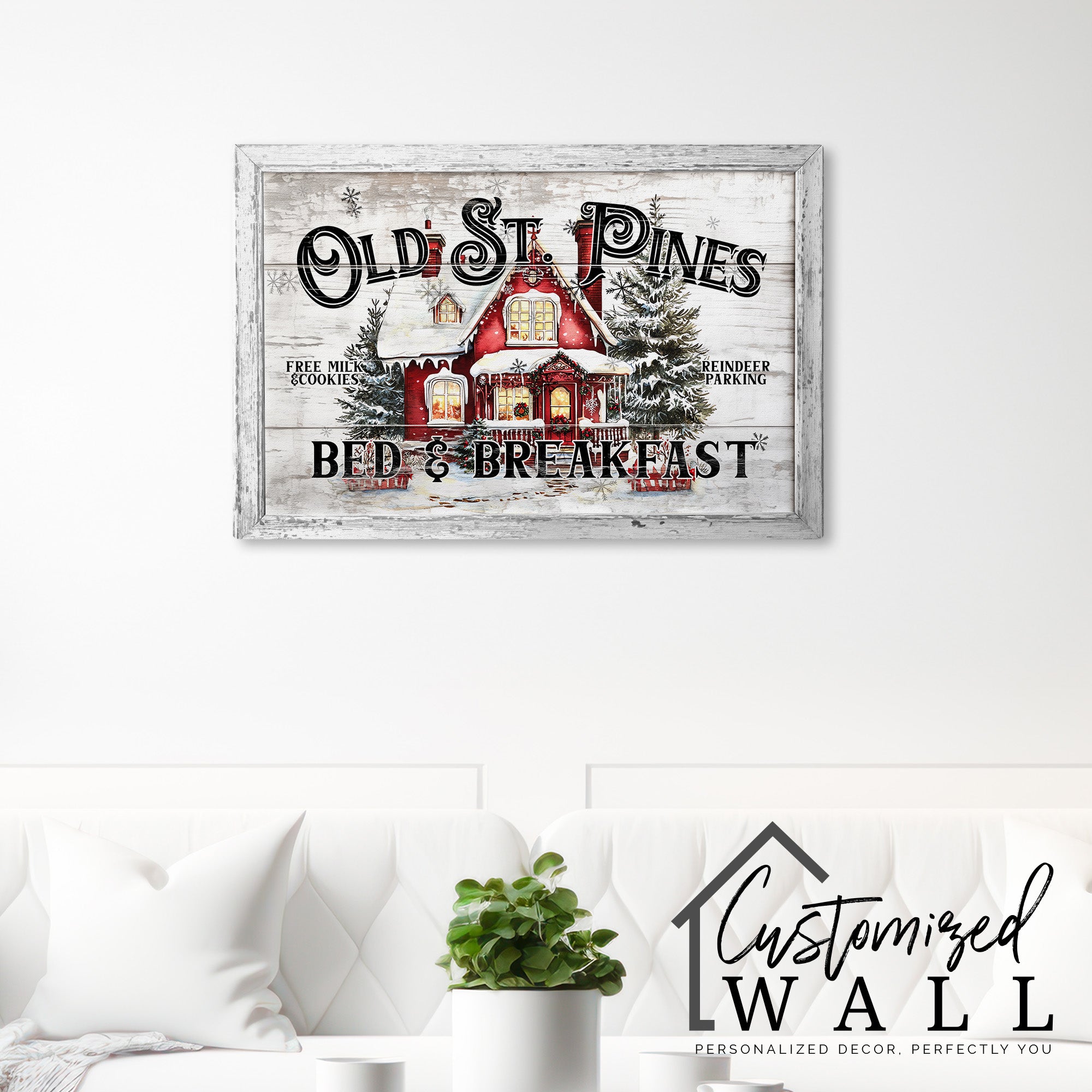 Personalized Holiday Wrapped Canvas Art - Old St. Pines Bed & Breakfast - Rustic Christmas Decor with Custom Options for Home or Gift - Image 7