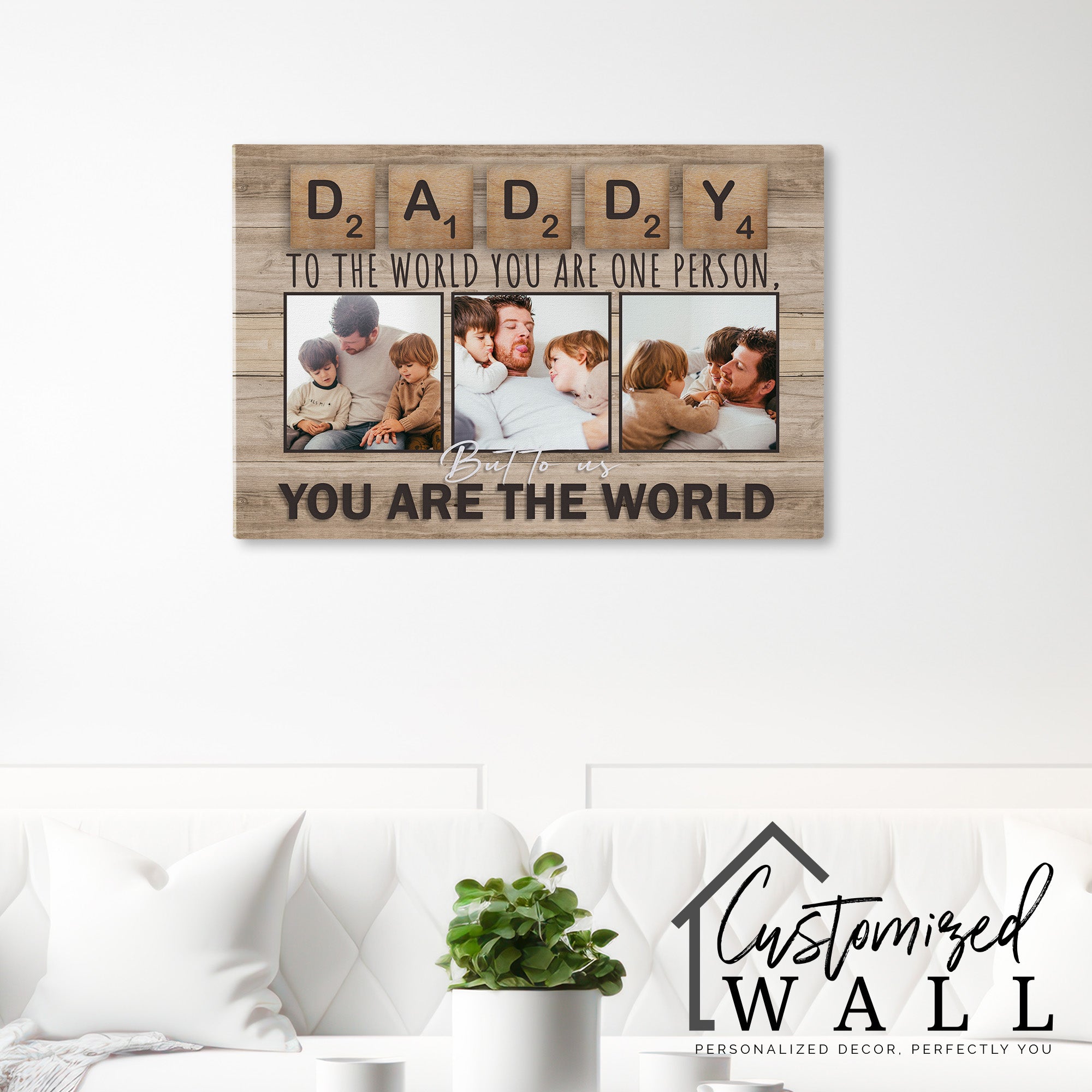Personalized Daddy Canvas Art with Photos and Heartfelt Message - Custom Gift for Father's Day, Birthday, or New Dad - Image 7