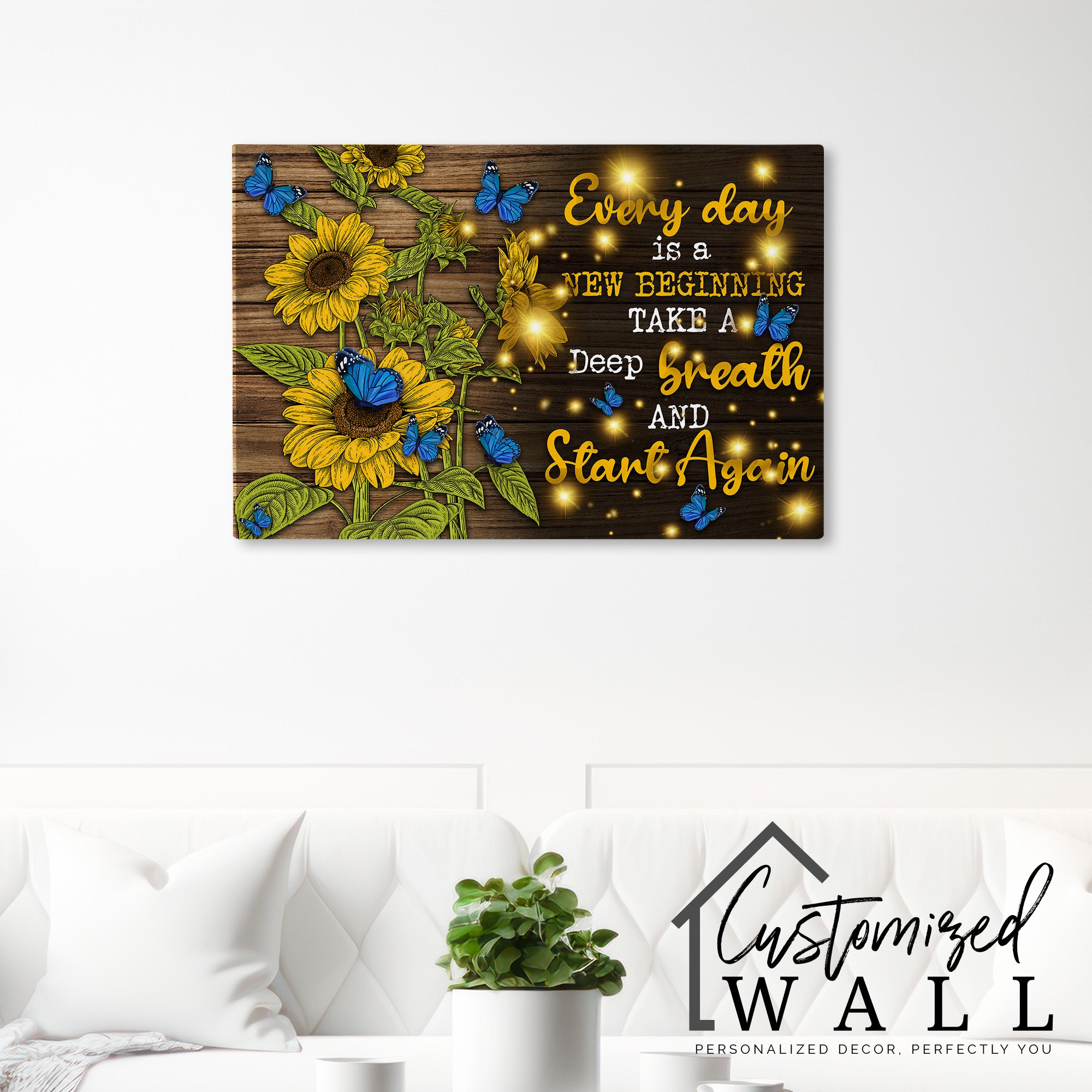 Personalized Inspirational Sunflower and Butterfly Wrapped Canvas - Custom Home Decor for Uplifting Gifts - Image 7