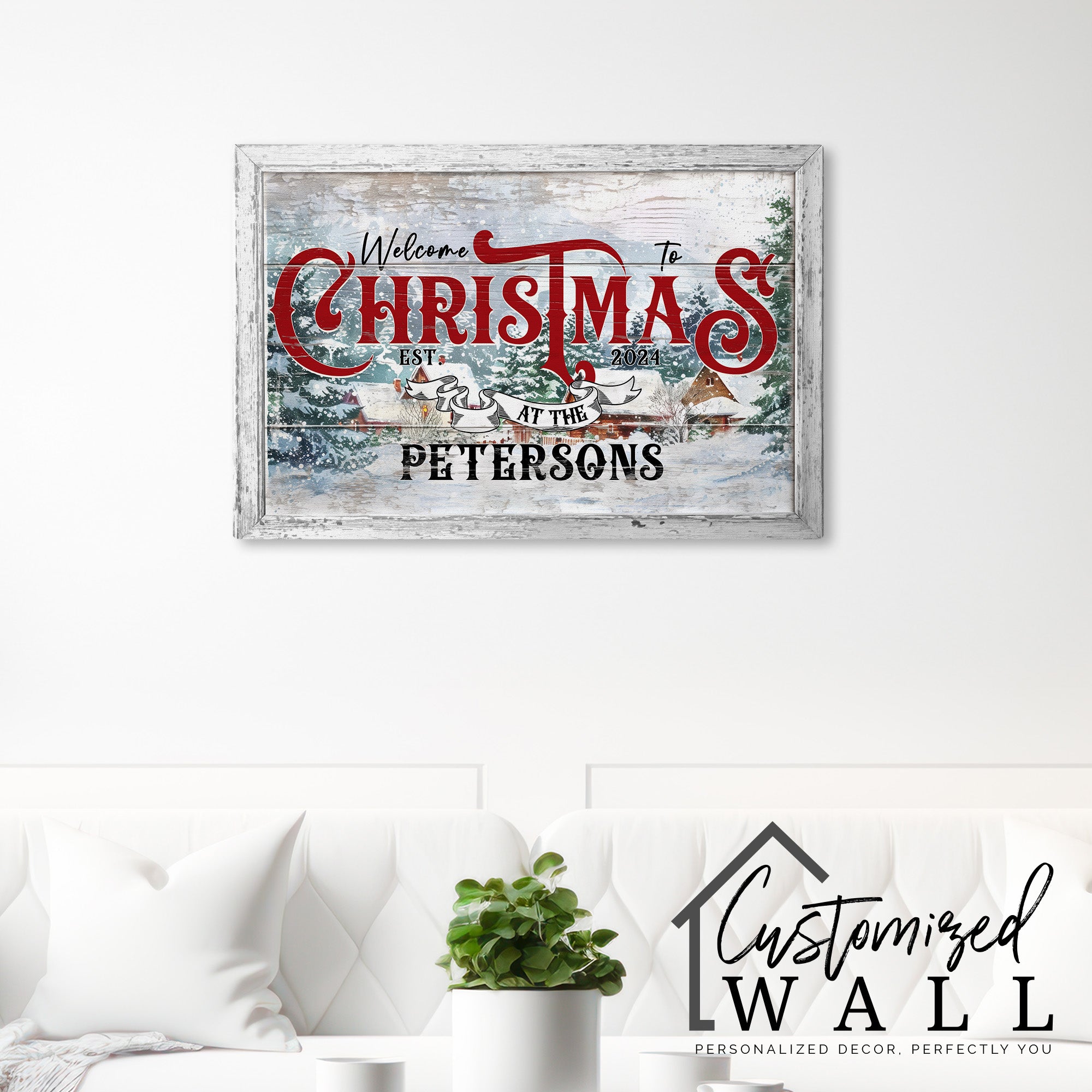 Personalized Christmas Welcome Framed Canvas Sign - Custom Family Name & Year - Festive Holiday Decor for Home & Gifting - Image 7