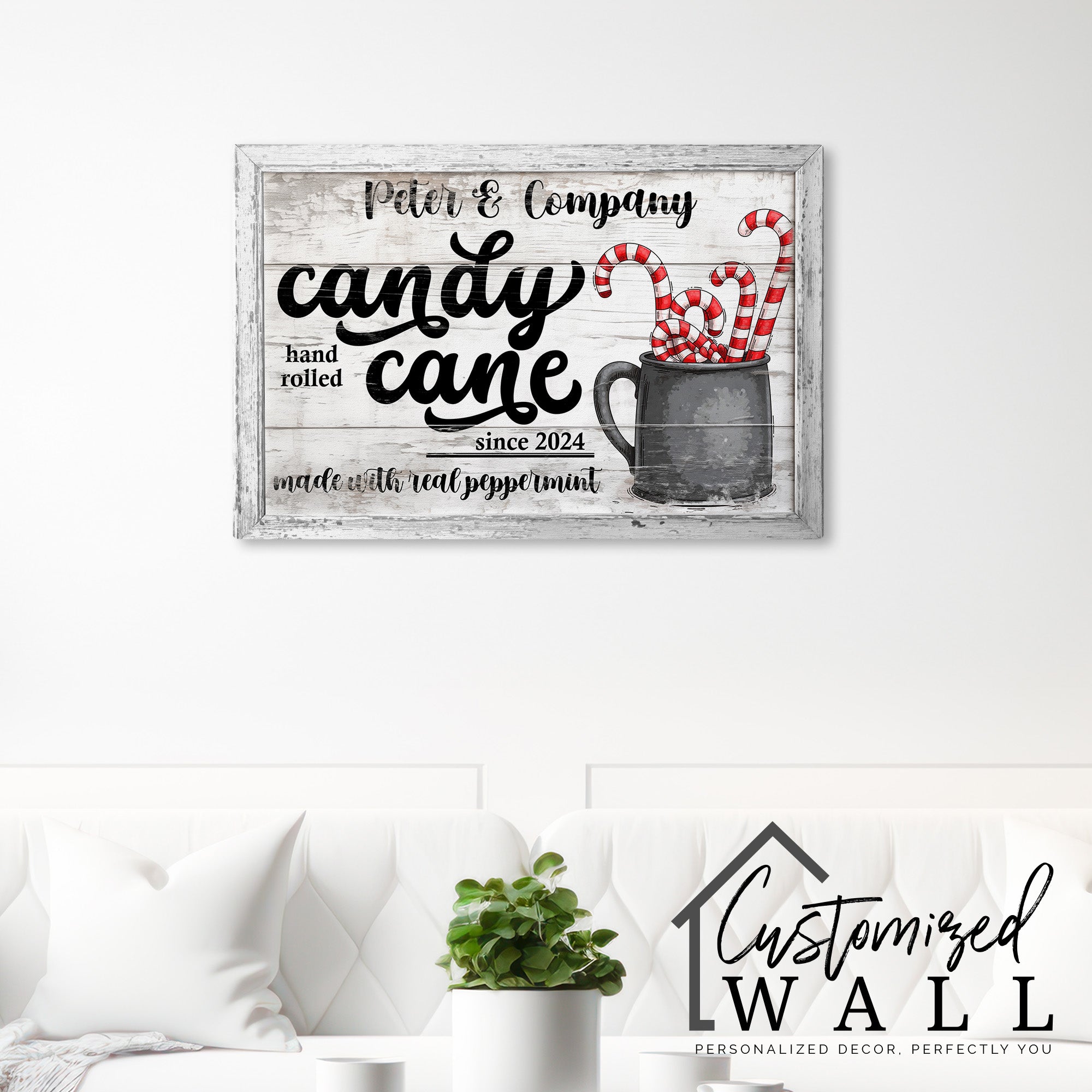 Personalized Candy Cane Wall Art on Wrapped Canvas - Customizable Holiday Decor for Christmas Gift Giving - Image 7