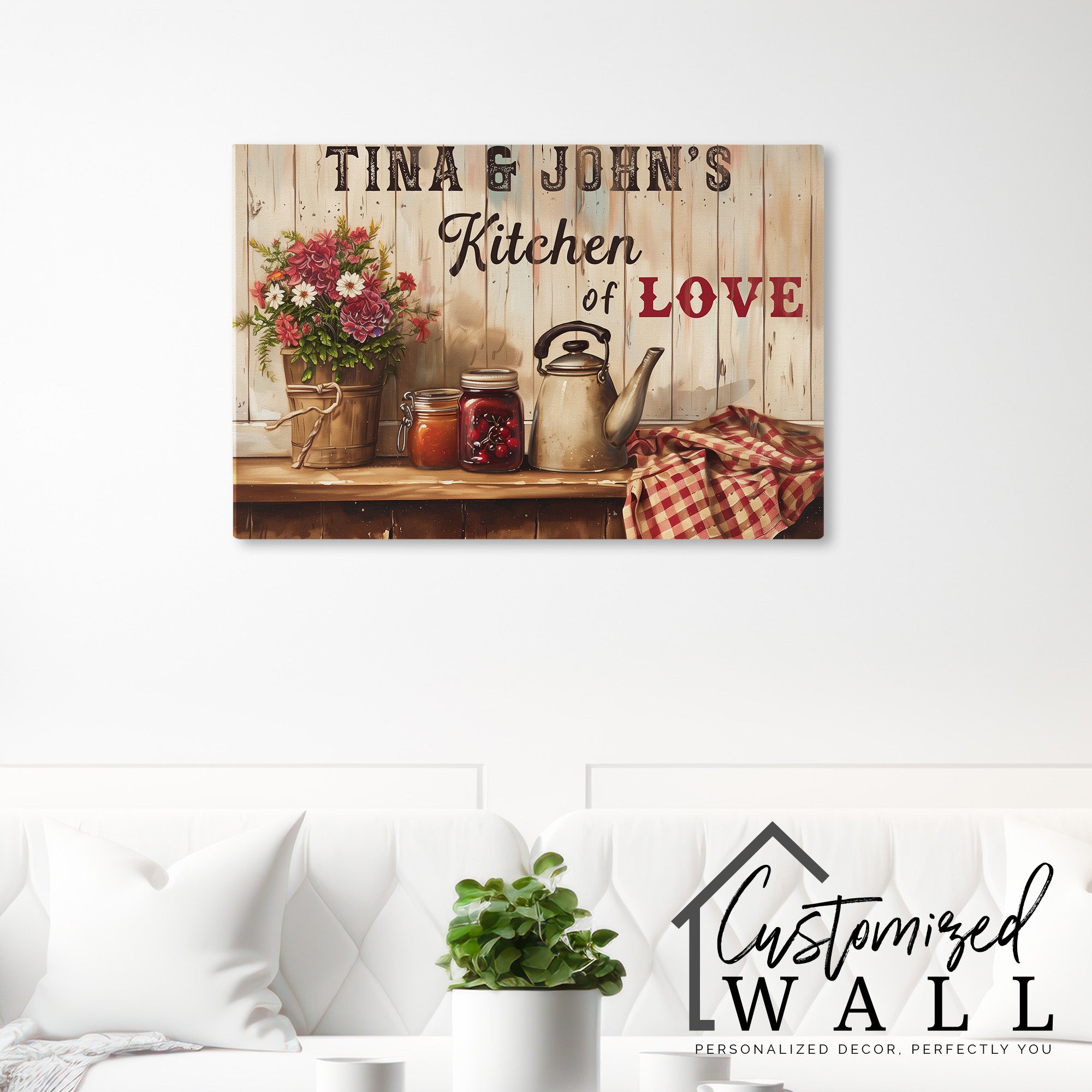 Personalized Rustic Kitchen Canvas Wall Art - Customize Your "Kitchen of Love" with Premium Materials and Heartfelt Design - Image 7