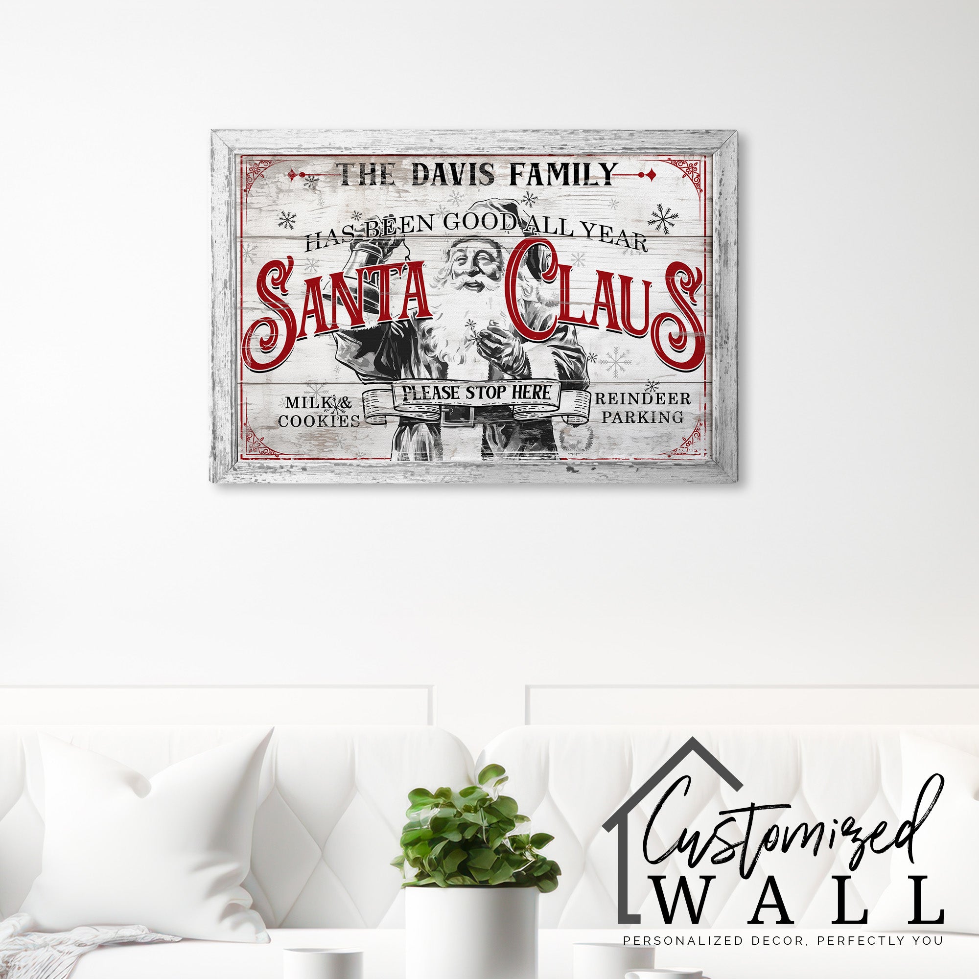 Personalized Rustic Santa Claus Family Christmas Sign – Custom Wrapped Canvas for Holiday Cheer and Gift-Giving - Image 7