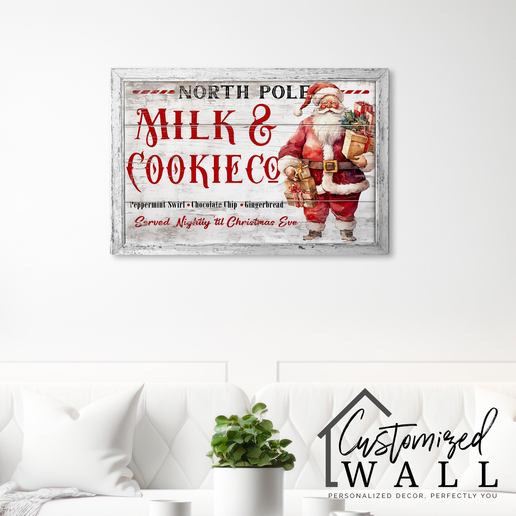 Personalize Your Christmas with Custom North Pole Milk & Cookie Co Wrapped Canvas - Ideal Holiday Gift - Image 7
