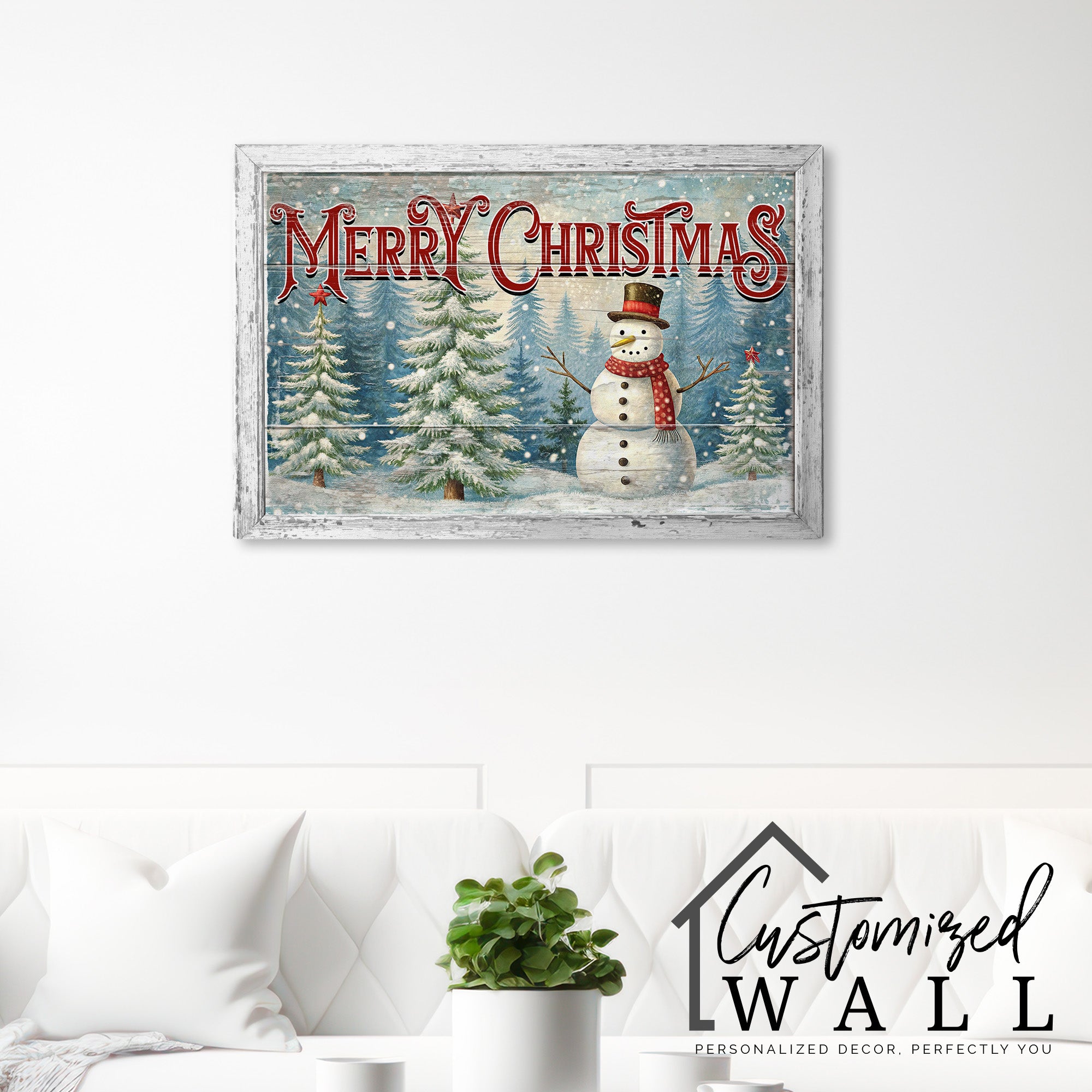 Personalized Merry Christmas Snowman Wrapped Canvas - Rustic Holiday Decor with Customizable Message and Premium Quality - Image 7