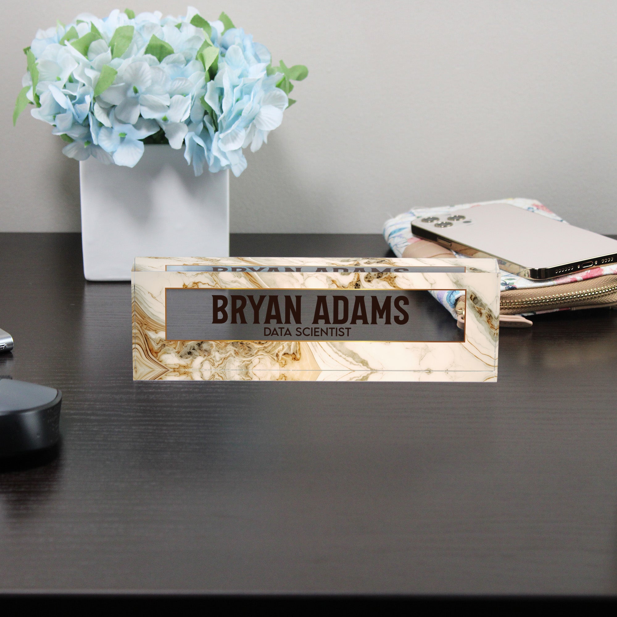 Personalized Acrylic Desk Nameplate – Elegant Marble Design for Data Scientists, Perfect Handcrafted Gift for Professionals - Image 8
