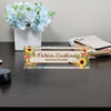 Personalized Floral Acrylic Desk Block - Custom Nameplate for Financial Planners, Handcrafted Gift for Professionals - Image 8