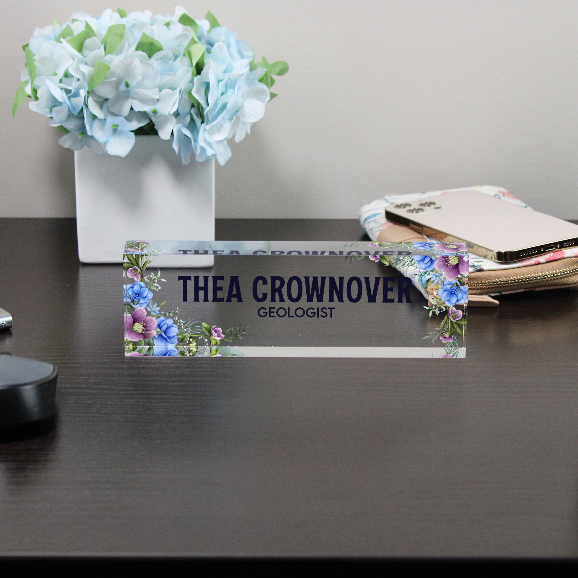 Personalized Floral Acrylic Desk Name Block - Custom Office Decor & Unique Gift for Professionals - Image 8