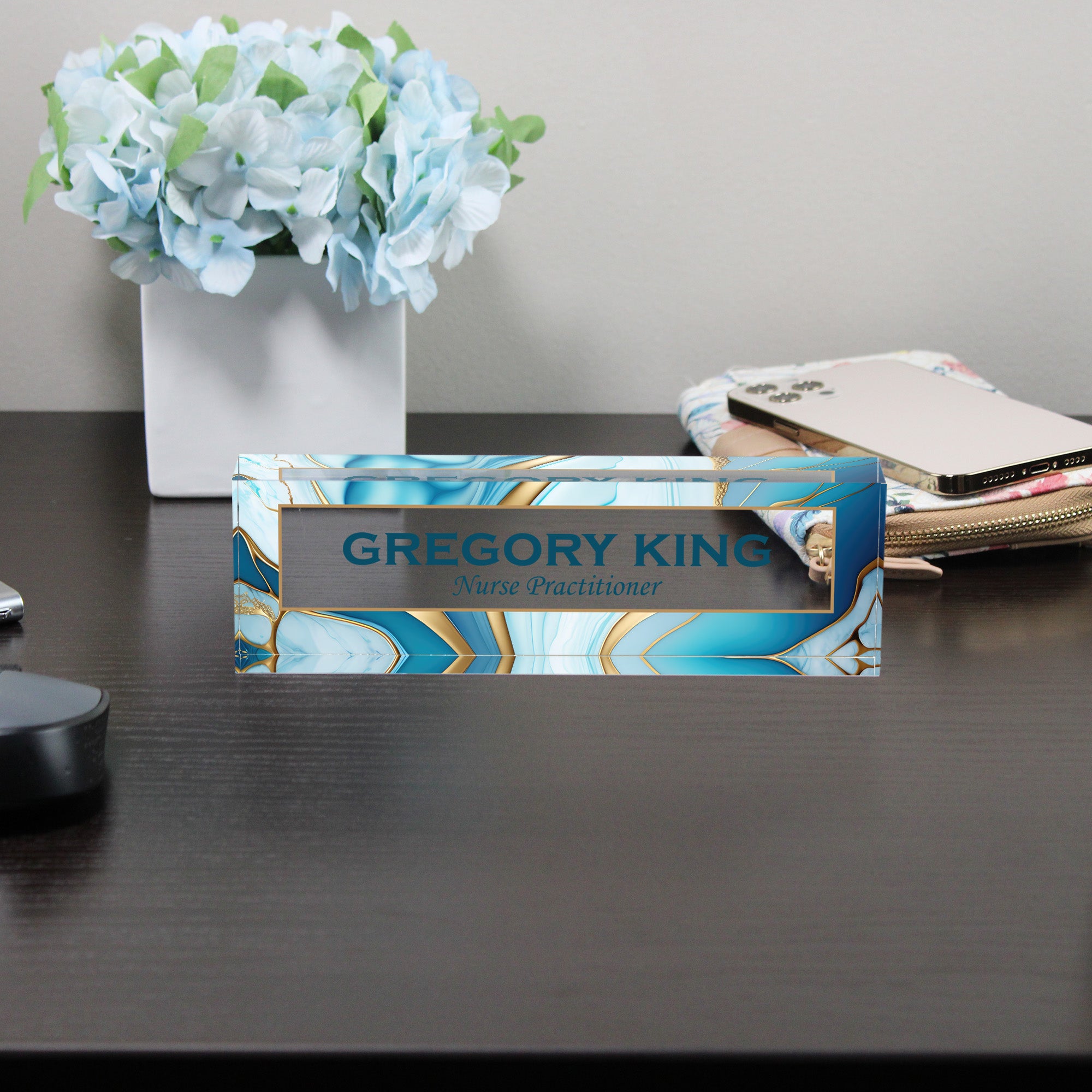 Personalized Acrylic Desk Name Plate - Elegant Crystal Design for Nurse Practitioners - Custom Office Decor Gift - Image 8