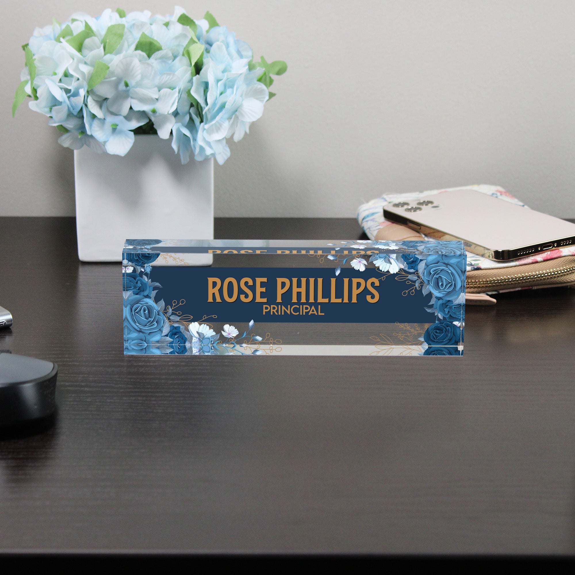 Personalized Acrylic Desk Name Plate - Elegant Floral Design for Office Decor & Unique Gifts - Image 8