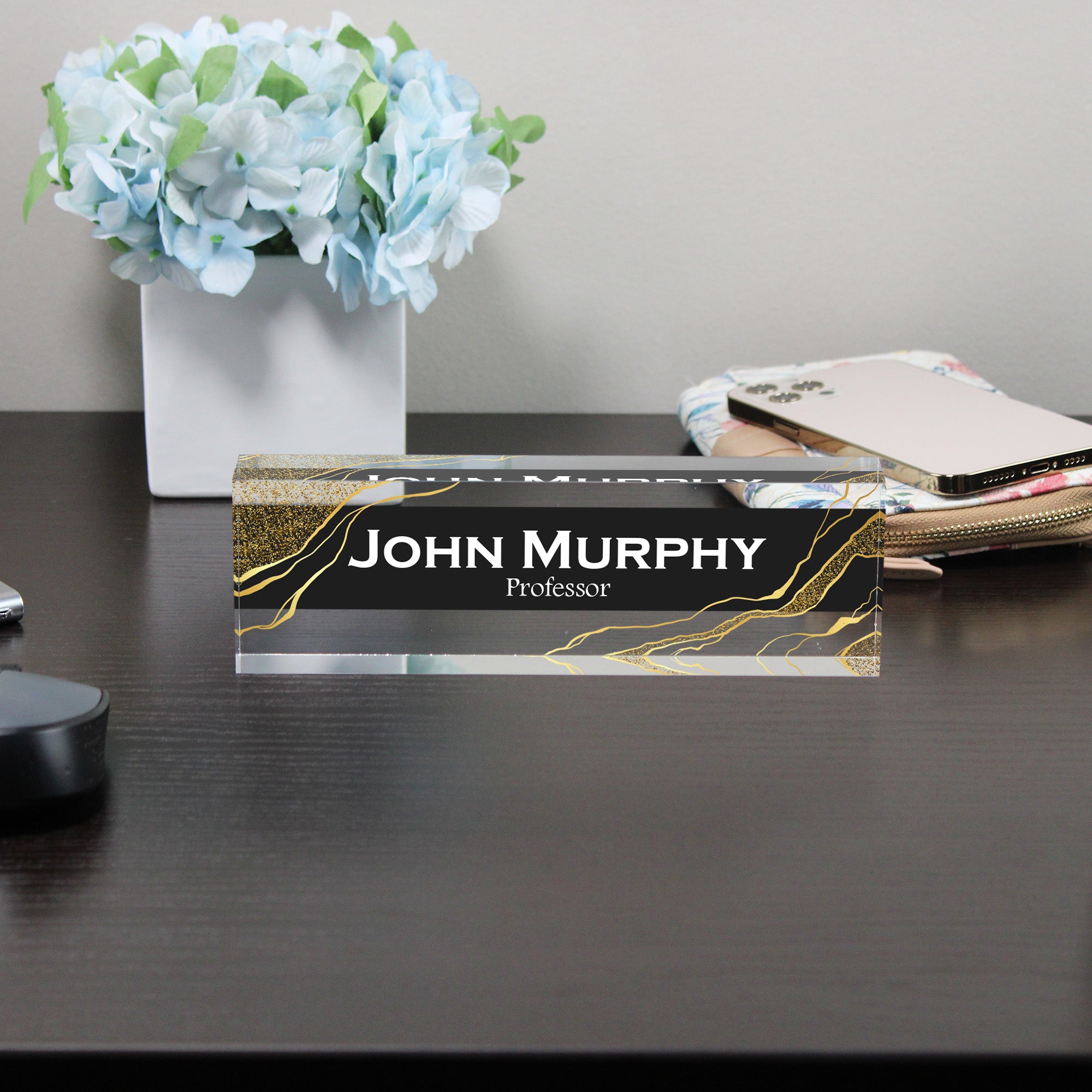 Personalized Acrylic Desk Block - Elegant Custom Name Plate for Professors and Professionals - Image 8
