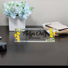 Personalized Acrylic Desk Name Plate with Yellow Floral Design – Custom Office Decor for Receptionists and Gift Giving - Image 8
