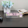 Personalized Floral Acrylic Desk Block - Custom Name Plate for Store Manager - Elegant Office Decor and Thoughtful Gift - Image 8