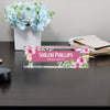 Personalized Floral Acrylic Desk Name Plate - Custom Office Decor for Budget Analysts and Professionals - Image 8