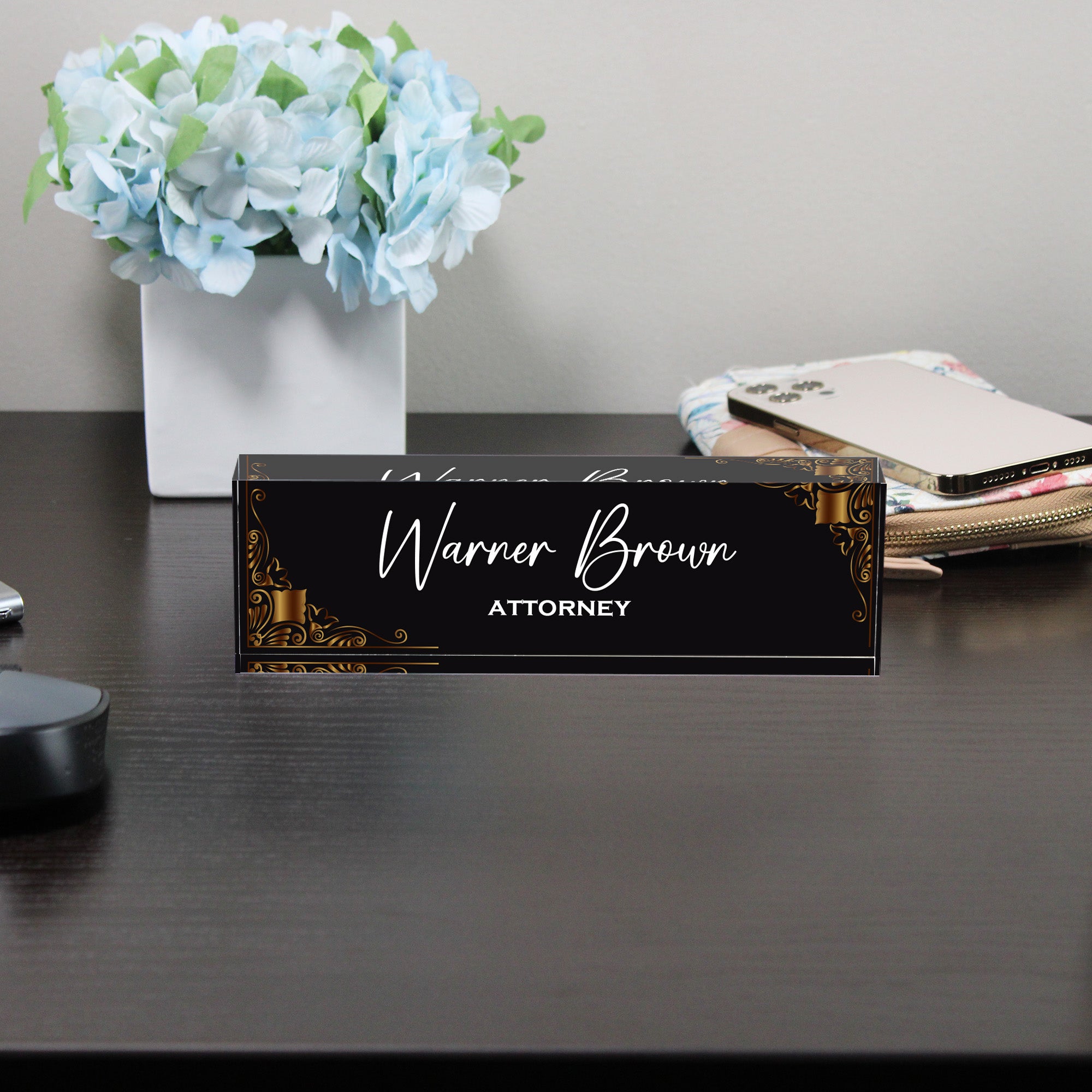 Personalized Elegant Acrylic Desk Block Name Plate for Attorneys – Customizable Office Decor Gift - Image 8