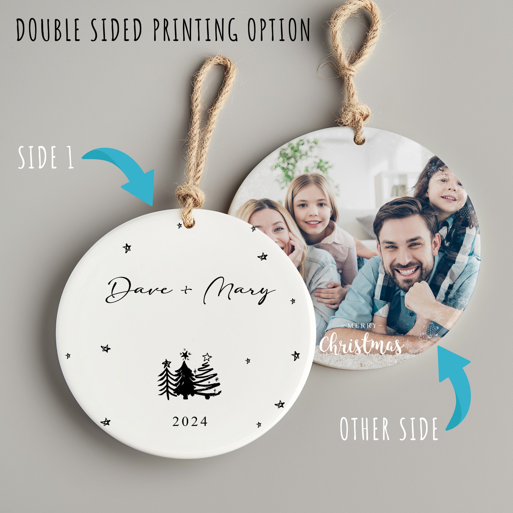 Elegant Custom Ceramic Ornament with Hand-Drawn Holiday Design – Perfect Personalized Gift for Loved Ones in 2024 - Image 8