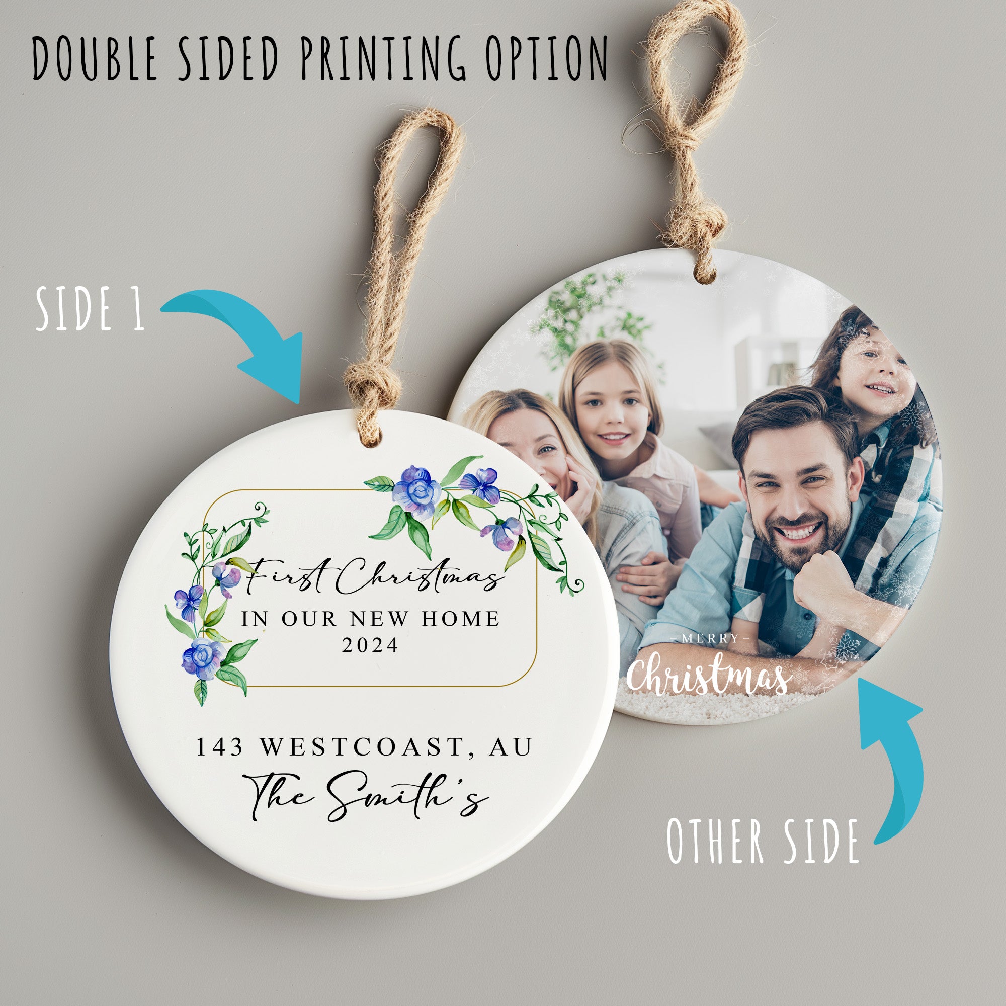 Personalized First Christmas in Our New Home Ornament 2024 - Custom Ceramic Keepsake for Families - Image 8