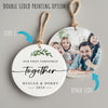 Personalized "Our First Christmas Together" Ceramic Ornament - Custom Couple's Keepsake with Elegant Olive Leaf Design for 2024 - Image 8