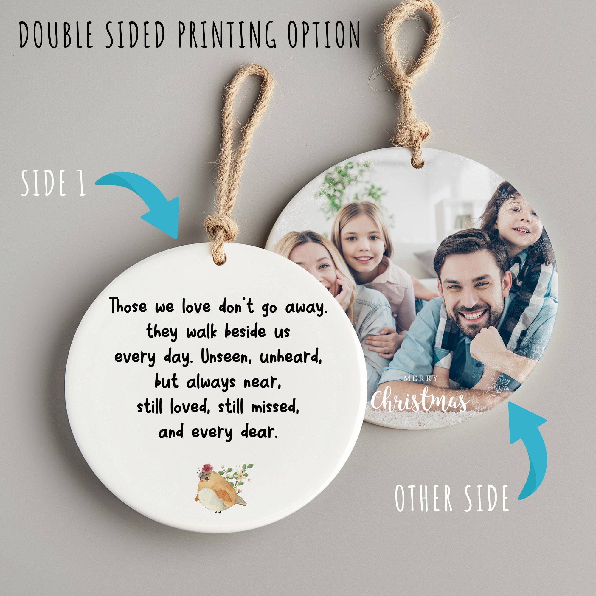 Personalized Memorial Ceramic Ornament - Heartfelt Tribute with Decorative Bird Design for Cherished Memories - Image 8