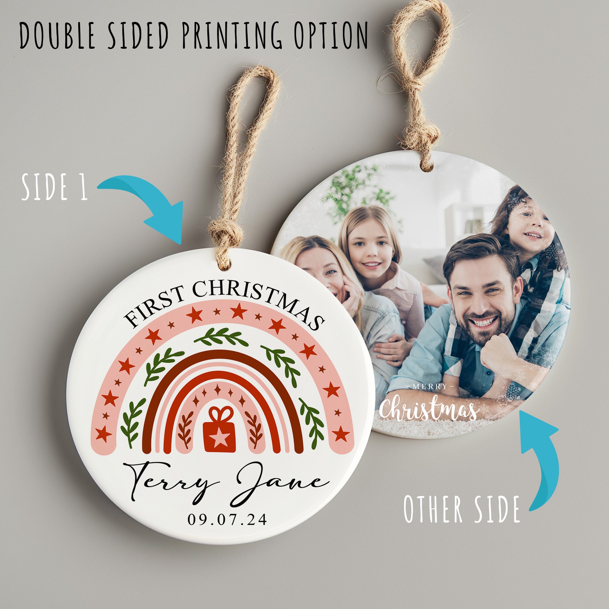 Personalized First Christmas Ceramic Ornament with Handcrafted Design - Perfect Baby Keepsake Gift - Image 8