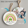 Personalized Christmas Ceramic Ornament with Hand-Painted Rainbow and Tree Design - Custom Name & Year - Perfect Holiday Gift - Image 8