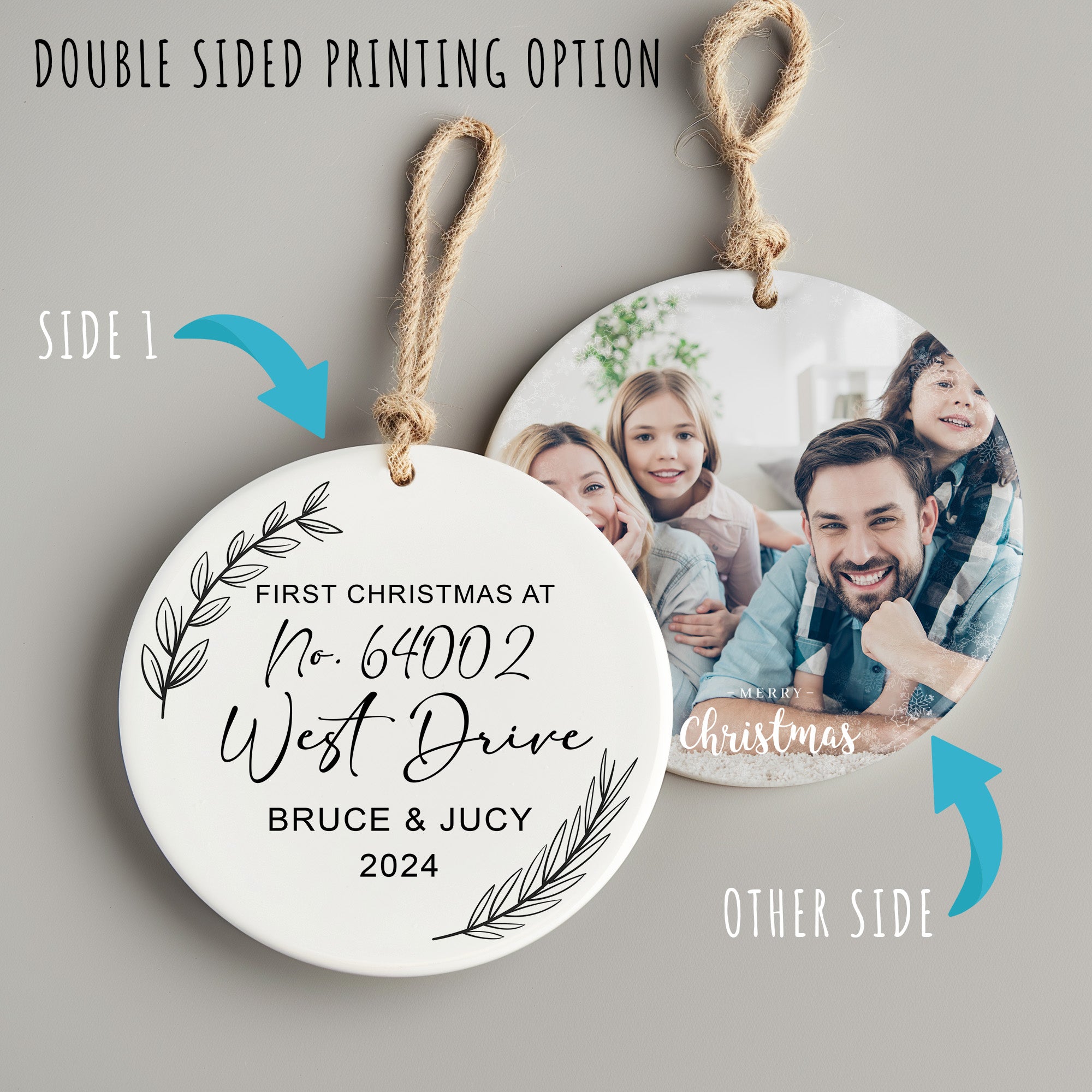 Personalized First Christmas Ornament - Handcrafted Ceramic Keepsake for New Homeowners - Image 8