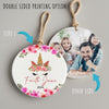 Personalized Unicorn Ceramic Ornament - Custom Floral Design, Perfect Gift for Kids and Unicorn Lovers, 2024 Edition - Image 8