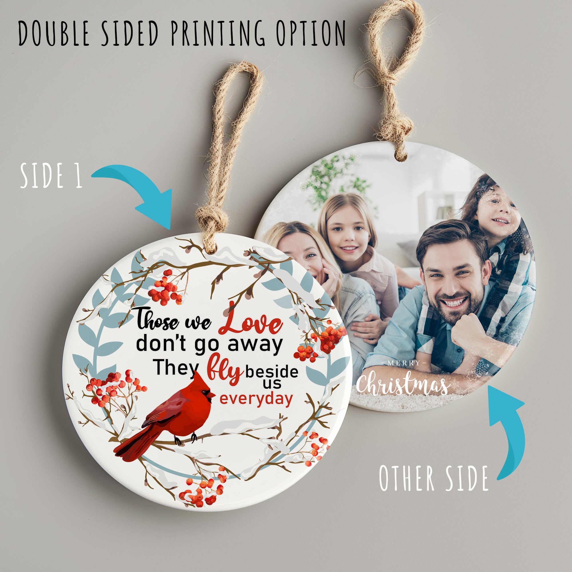 Personalized Memorial Cardinal Ceramic Ornament - Handcrafted Keepsake with Inspirational Quote for Gift-Giving - Image 8