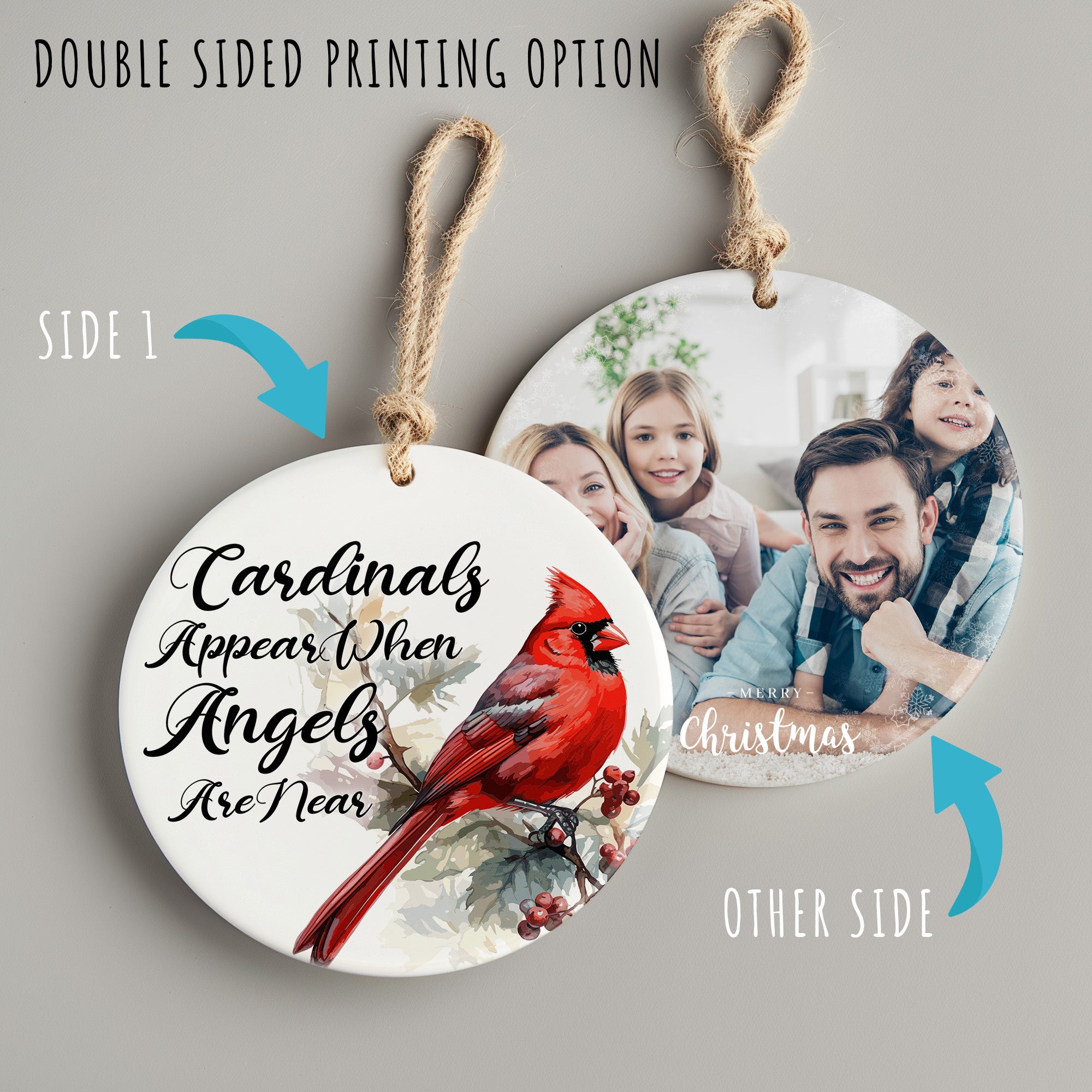 Personalized Cardinal Christmas Ornament - Handmade Ceramic Keepsake with Angel Quote for Heartfelt Gift-Giving - Image 8