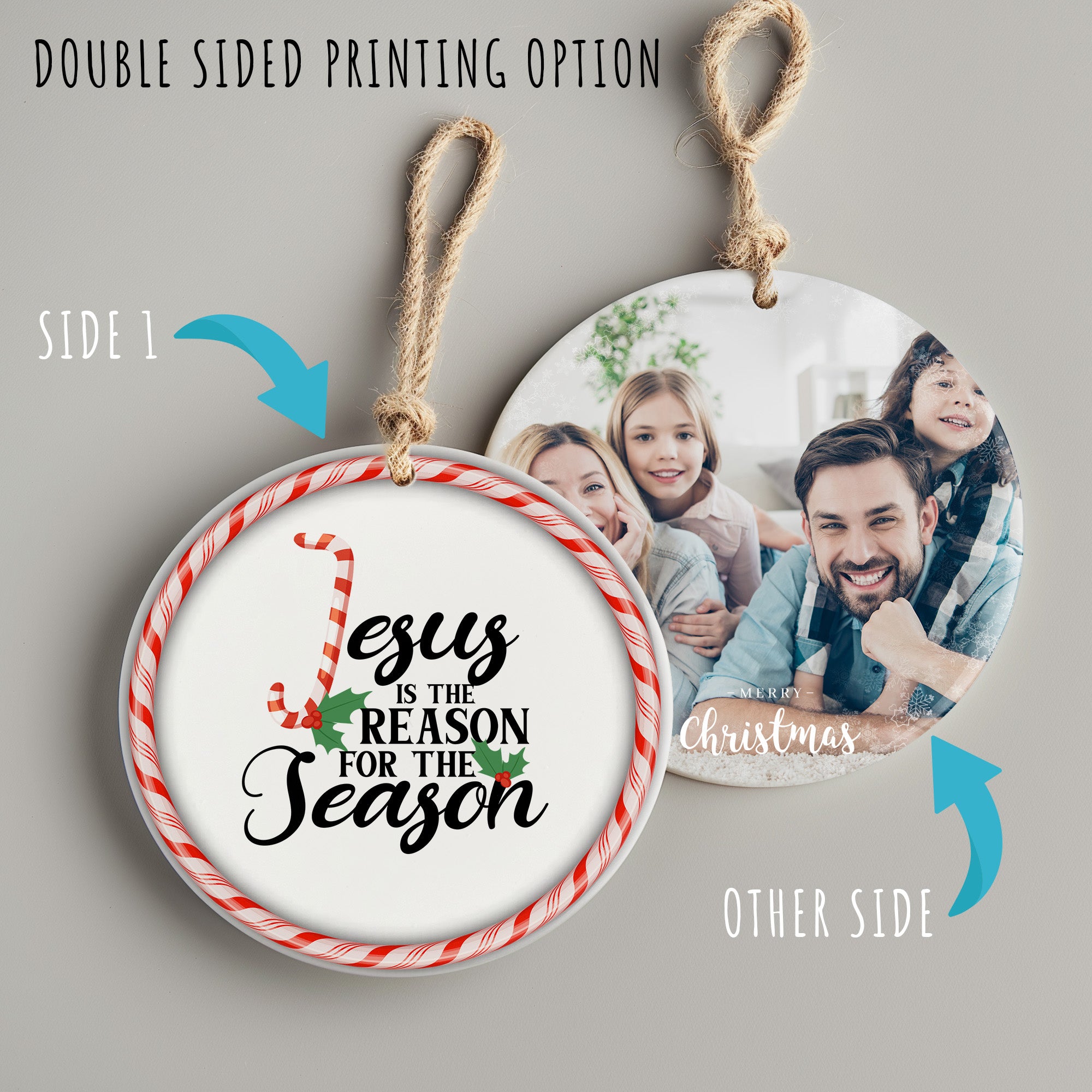 Personalized Christmas Ornament - "Jesus is the Reason" Candy Cane Design - Perfect for Holiday Gifting - Image 8