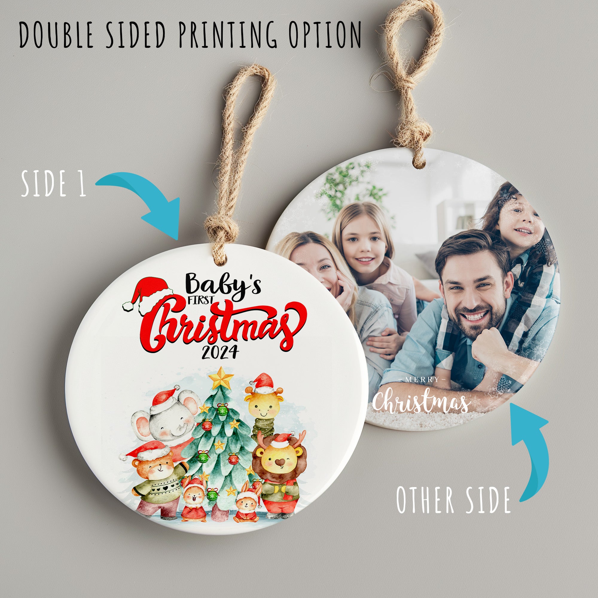 Baby's First Christmas 2024 Personalized Ceramic Ornament - Handcrafted Keepsake for New Parents - Image 8