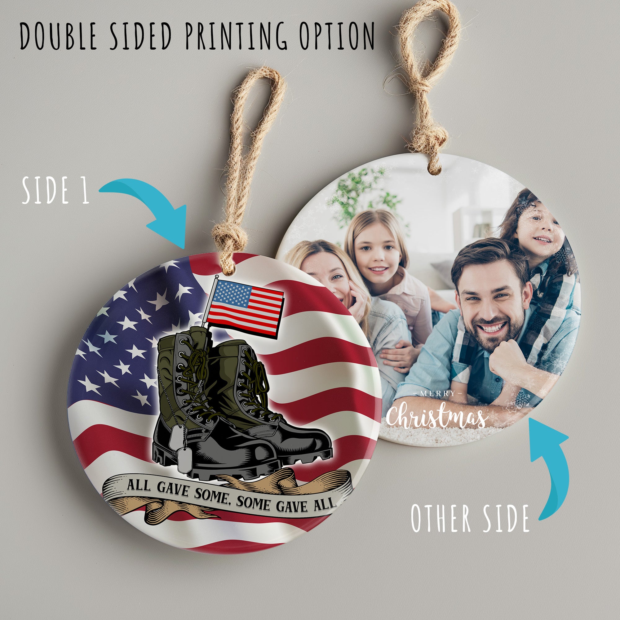 Personalized Military Tribute Ceramic Ornament - Honor & Remember with Customizable Keepsake Gift for Veterans and Loved Ones - Image 8