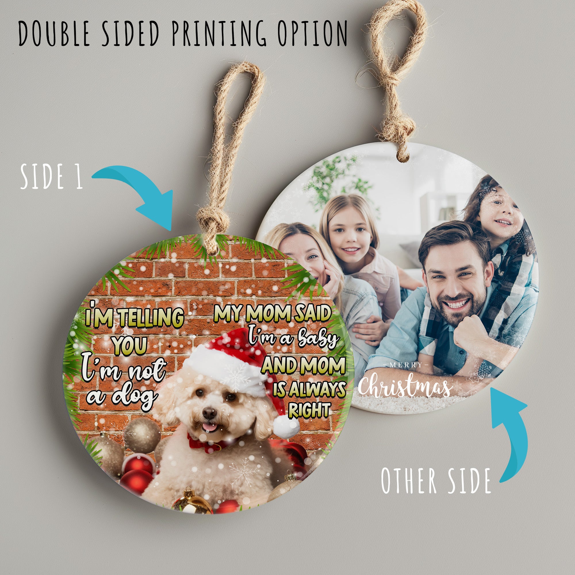 Personalized Christmas Pet Ornament - Custom Ceramic Dog Decoration for Pet Lovers, Perfect Holiday Gift - Image 8