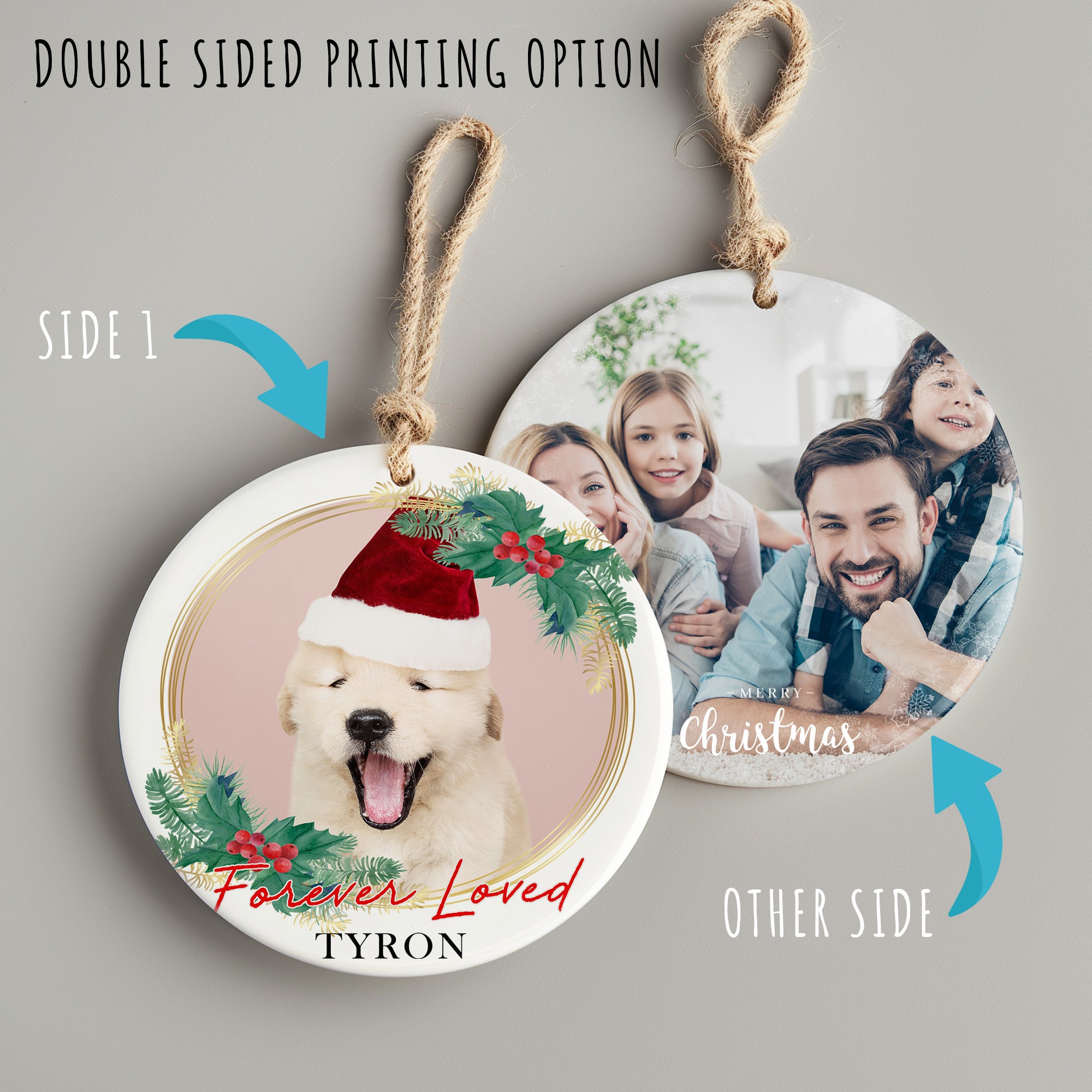 Personalized "Forever Loved" Ceramic Holiday Ornament with Adorable Puppy Design - Perfect Gift for Dog Lovers - Image 8