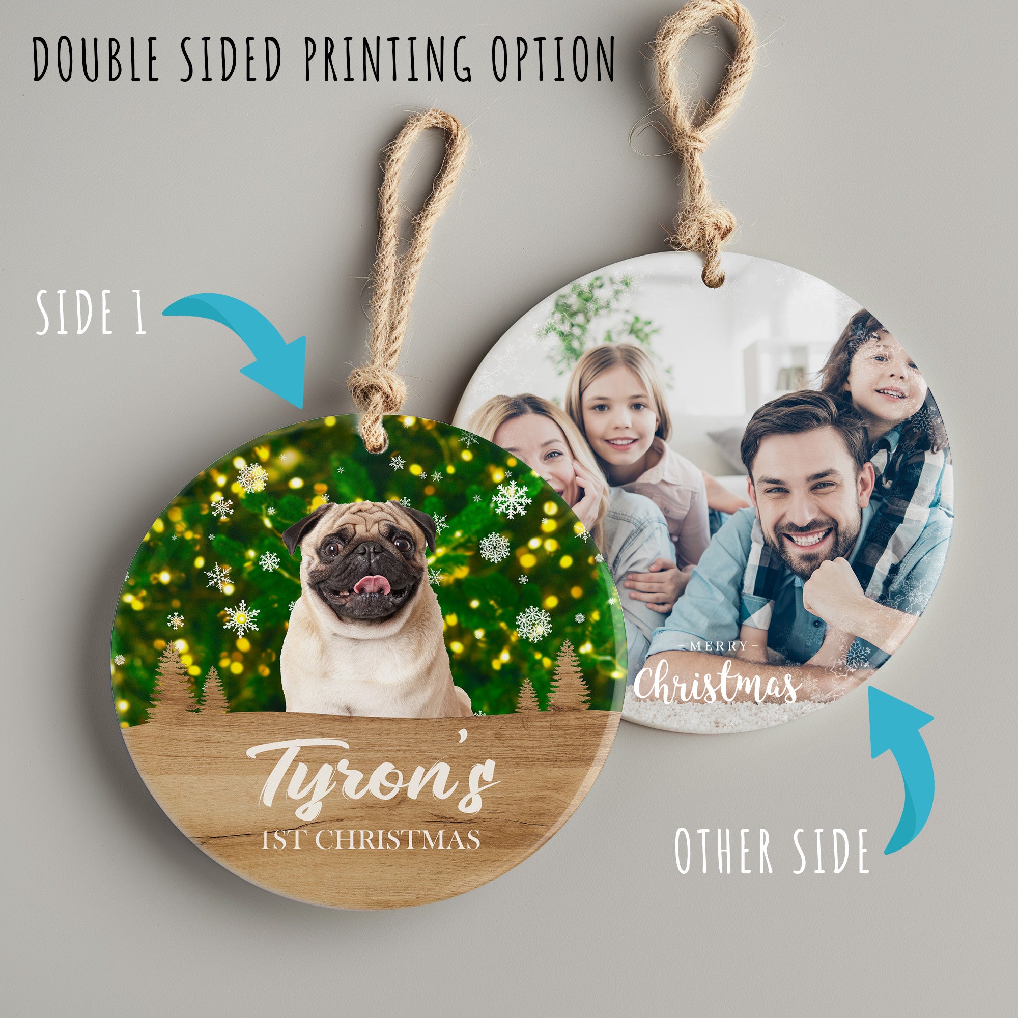 Personalized Dog Christmas Ornament - Custom Ceramic Keepsake for Pet Lovers - Celebrate Your Dog's 1st Christmas with Unique Decoration - Image 8