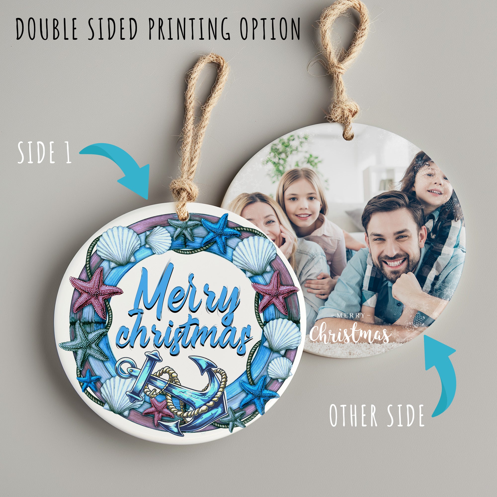 Stunning Personalized Nautical Christmas Ceramic Ornament – Handcrafted Seashell and Starfish Design for Unique Holiday Decoration - Image 8