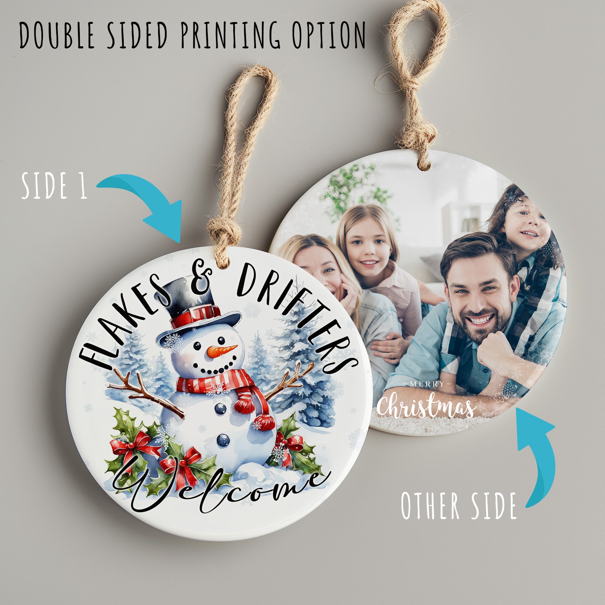 Personalized Snowman Ceramic Ornament – Handcrafted Holiday Decor, Custom Welcome Sign for Christmas Gifts & Winter Celebrations - Image 8