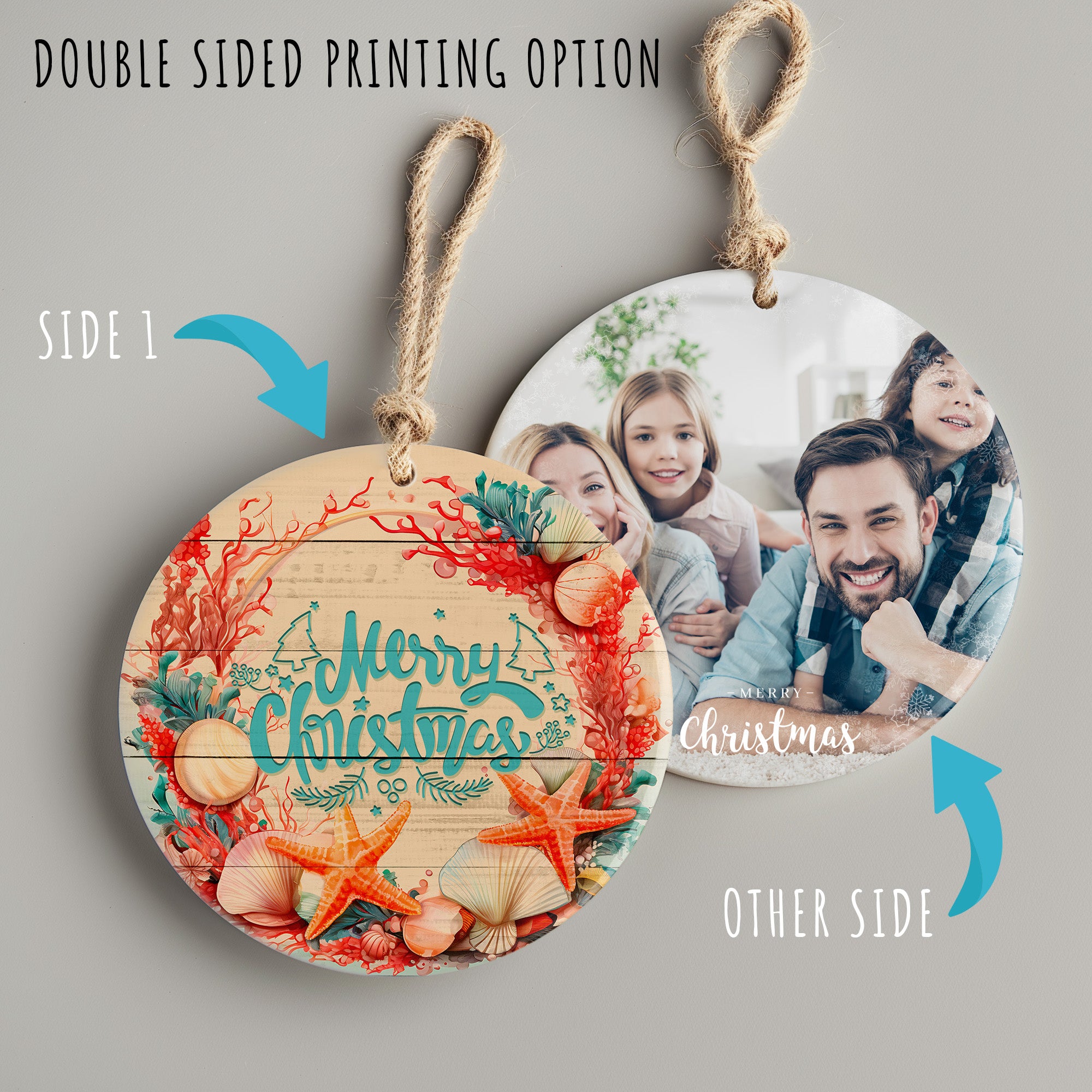 Customizable Coastal Christmas Ceramic Ornament – Handcrafted Nautical Holiday Décor Perfect for Beach Lovers - Image 8