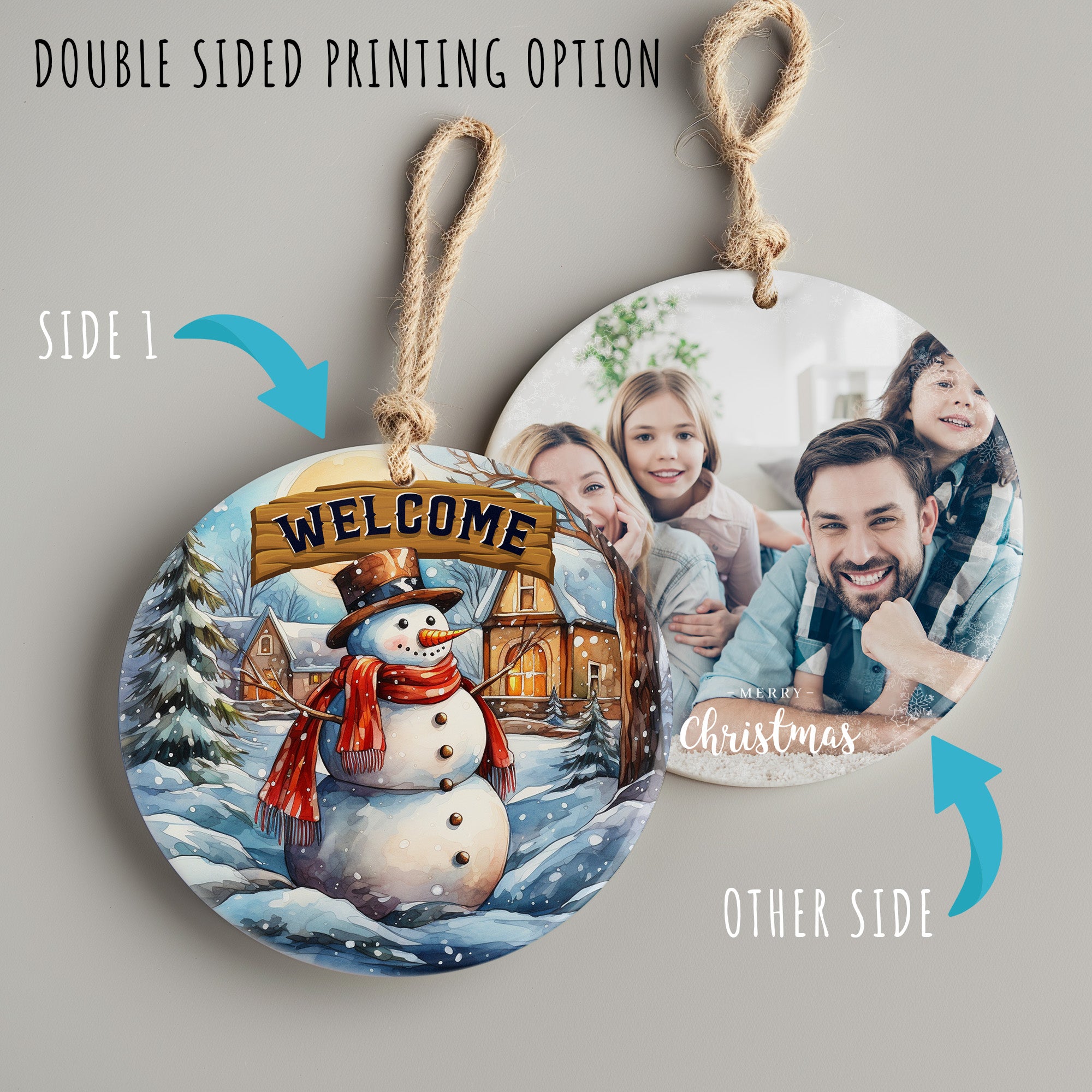 Personalized Welcome Snowman Ceramic Ornament – Custom Holiday Decor for Home or Gift - Image 8
