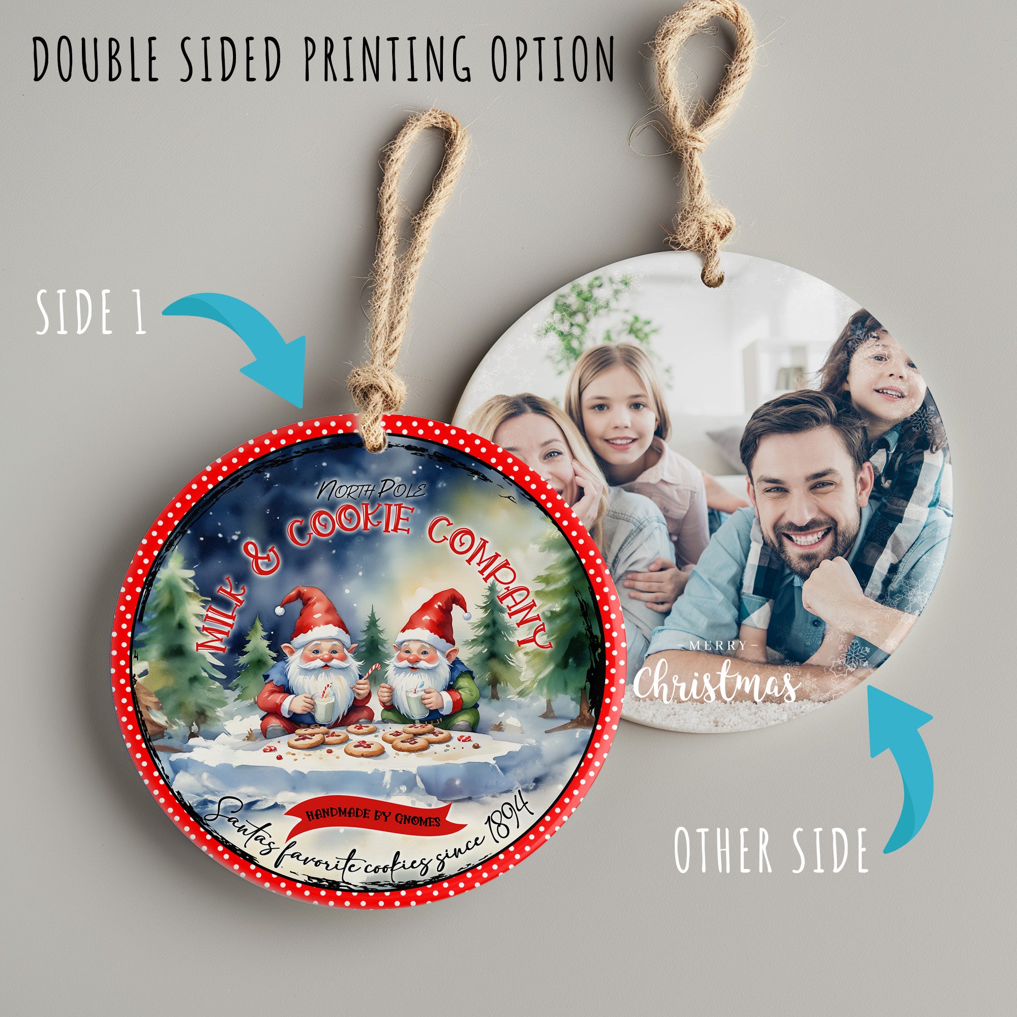 Enchanting Personalized Ceramic Ornament – Handmade Gnome Cookies Design for Christmas Delight - Image 8
